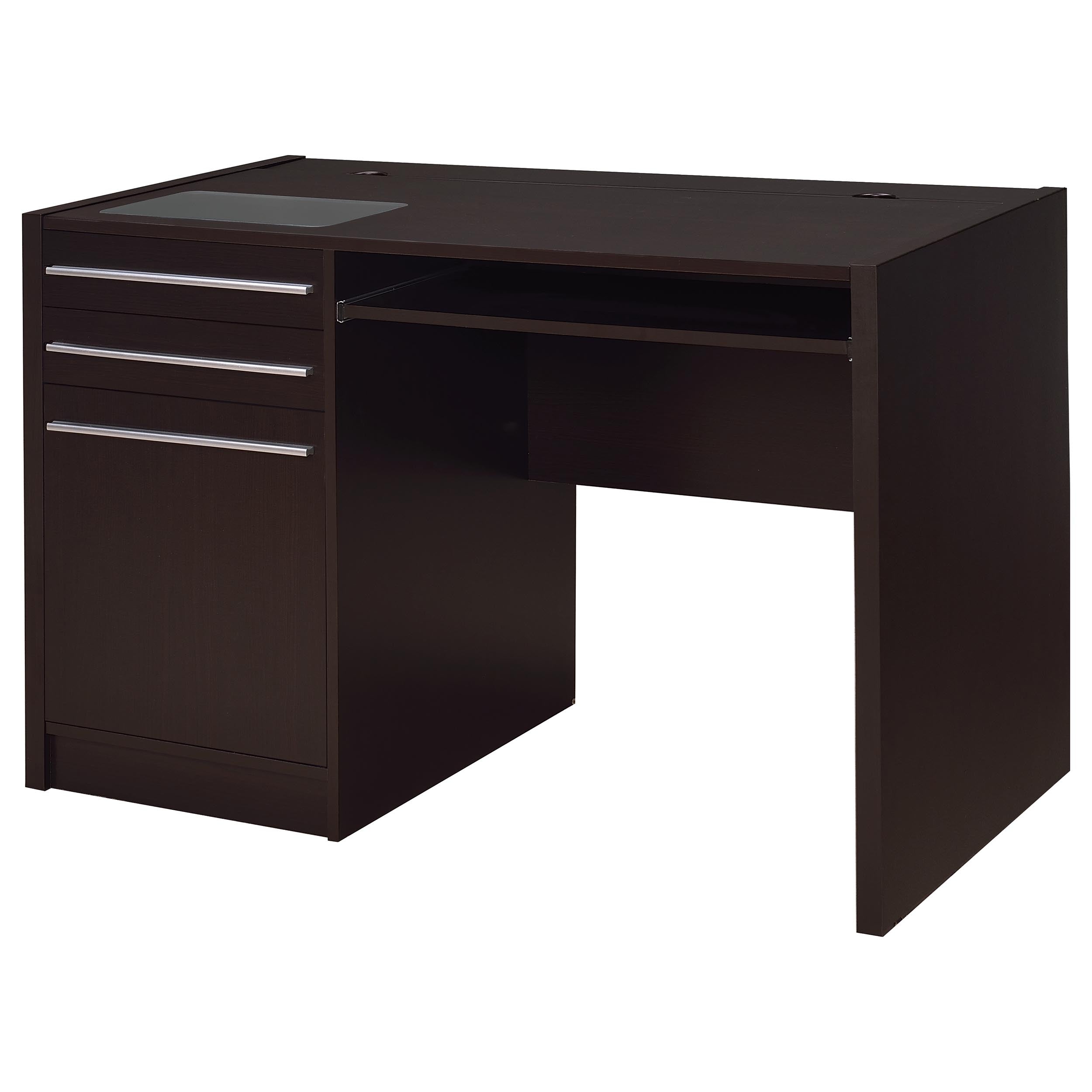 Halston 47-inch 2-drawer Office Desk with Cabinet Cappuccino-CoasterEveryday
