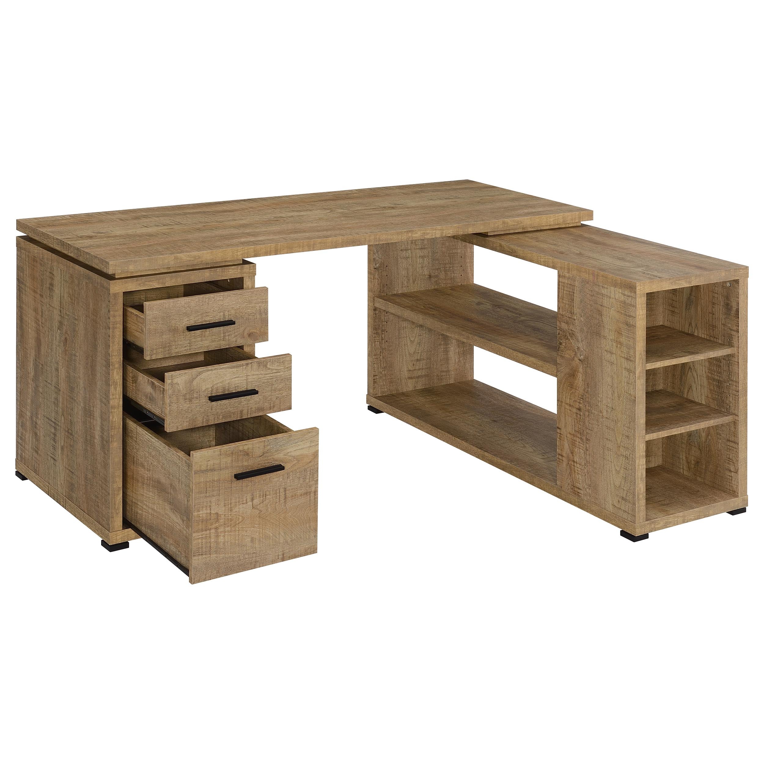 Yvette 60-inch 3-drawer L-Shape Computer Desk Mango-