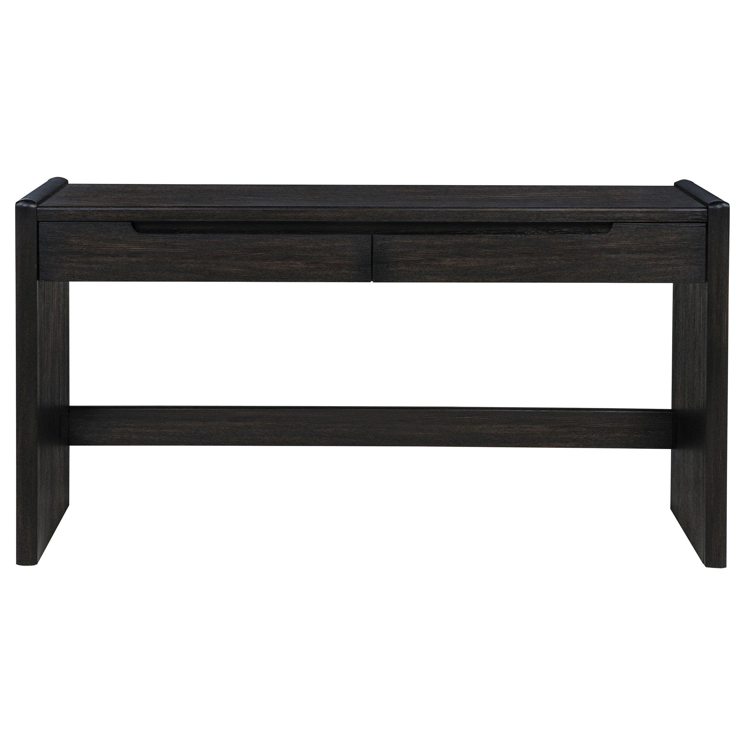 Leandro 2-drawer Home Office Writing Desk Burnished Black-