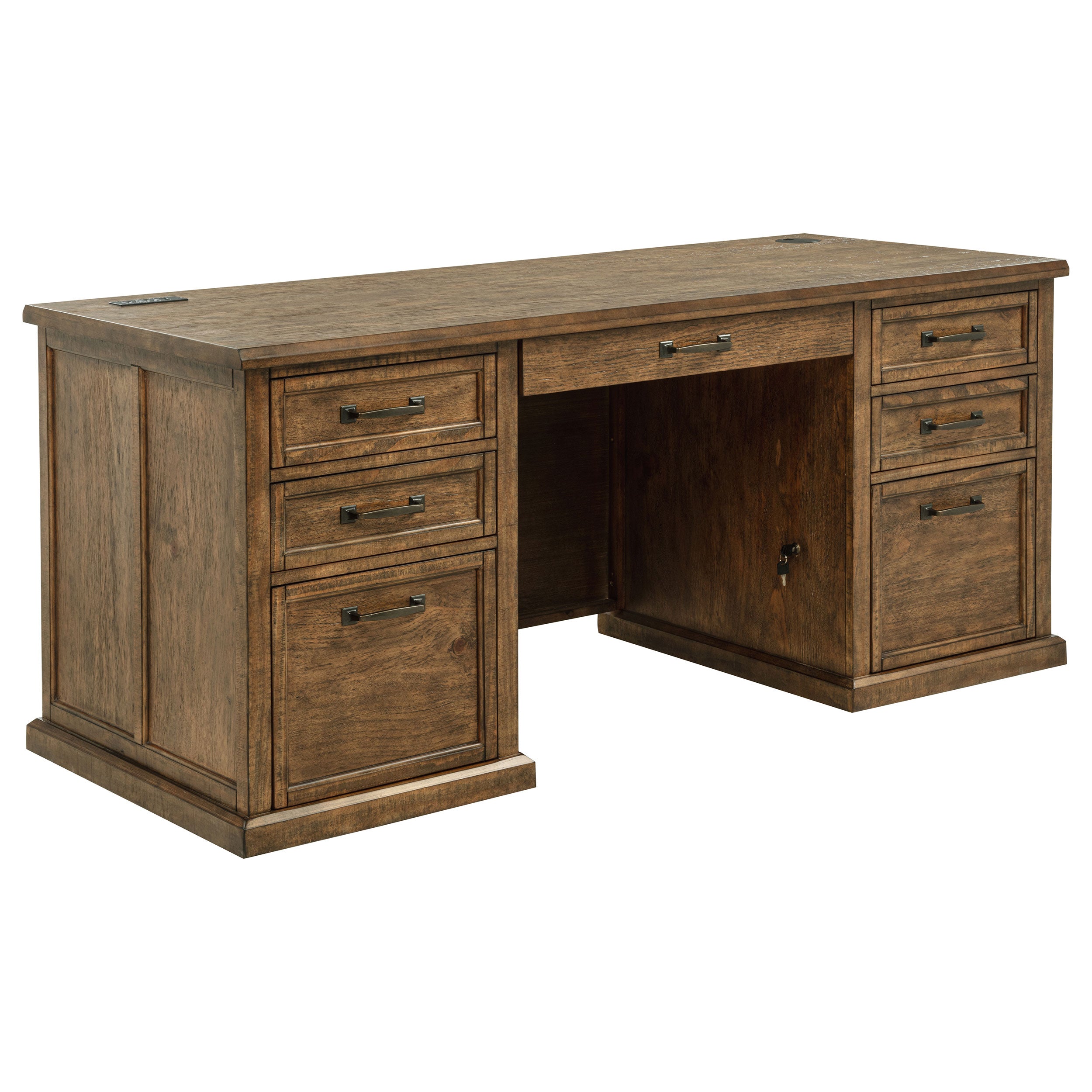 Altidore 68-inch 7-drawer Executive Home Office Desk Distressed Brown-