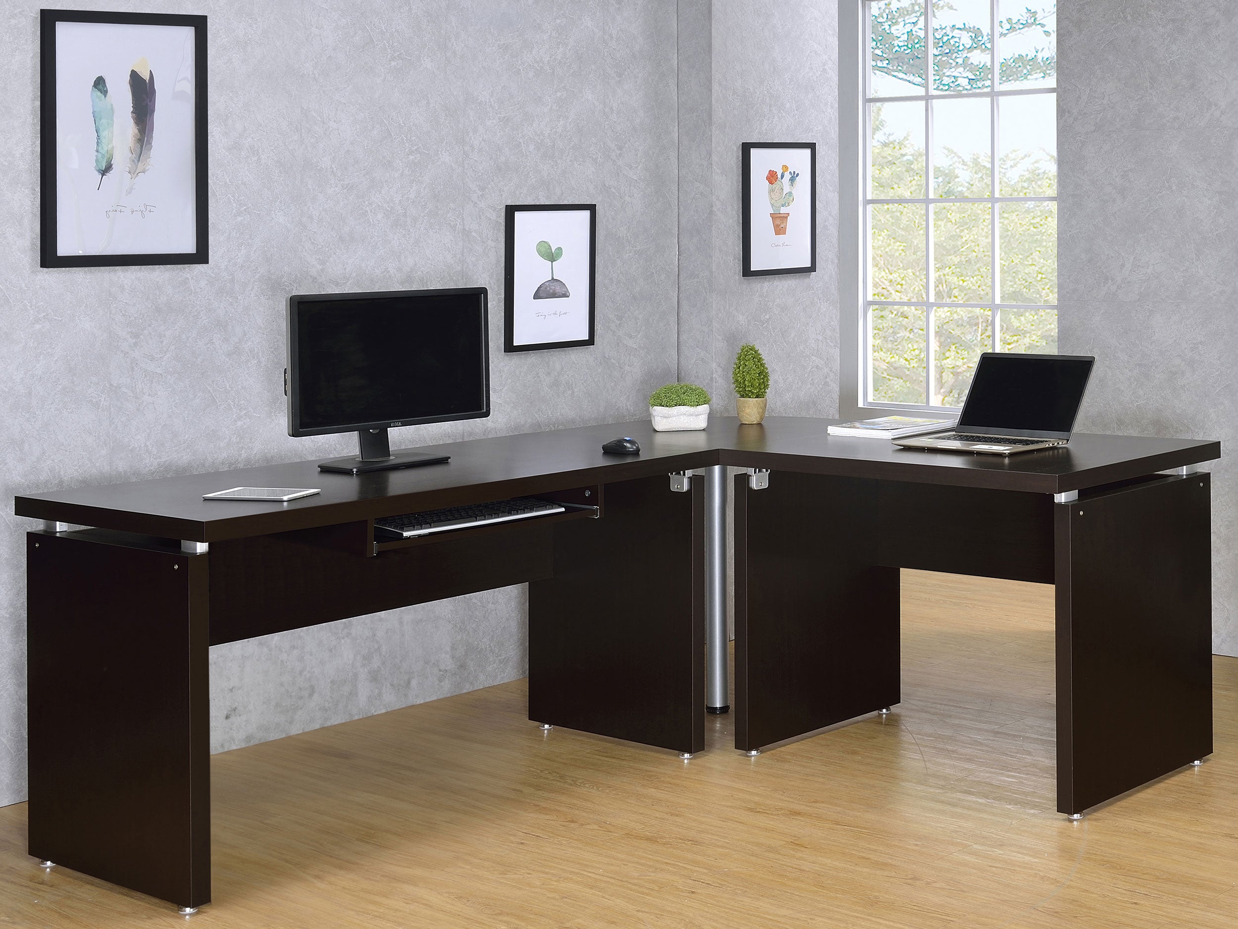 Skylar 55-inch Computer Desk with Keyboard Drawer Cappuccino-CoasterEveryday