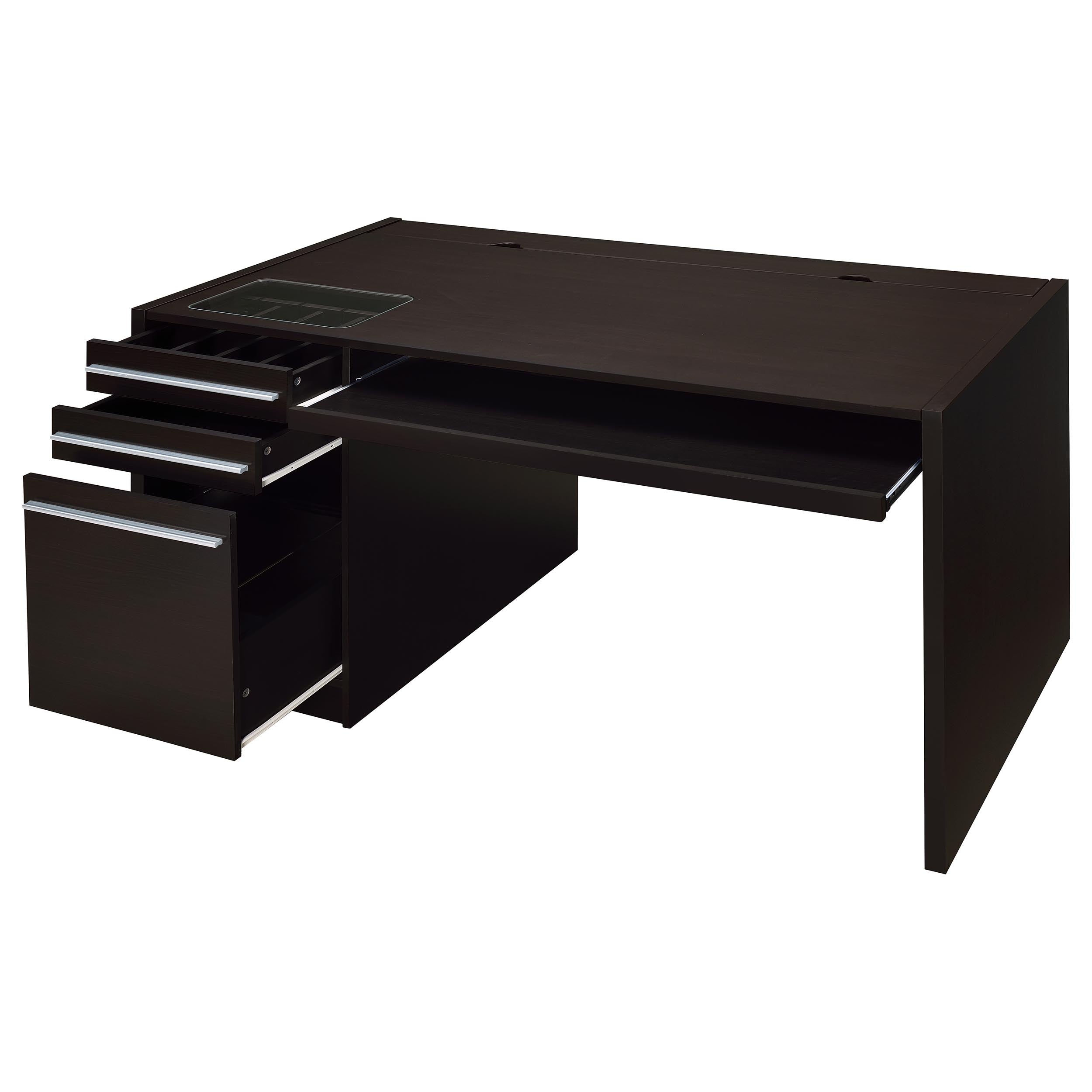 Halston 60-inch 3-drawer Office Computer Desk Cappuccino-CoasterEveryday
