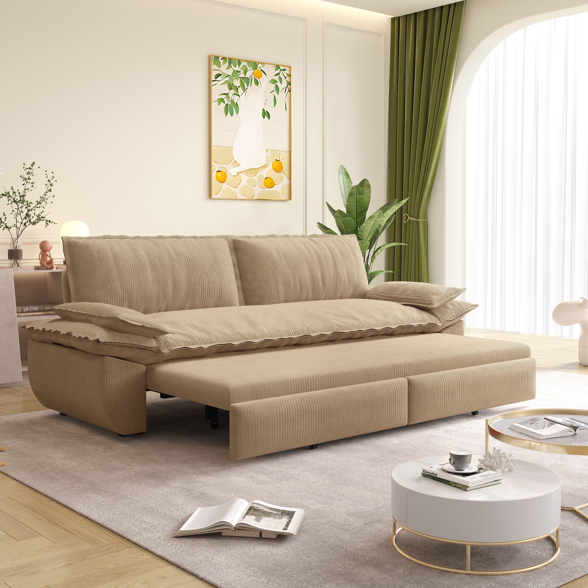 Queen Pull Out Sofa Bed, 3 In 1 Convertible Sleeper Sofa