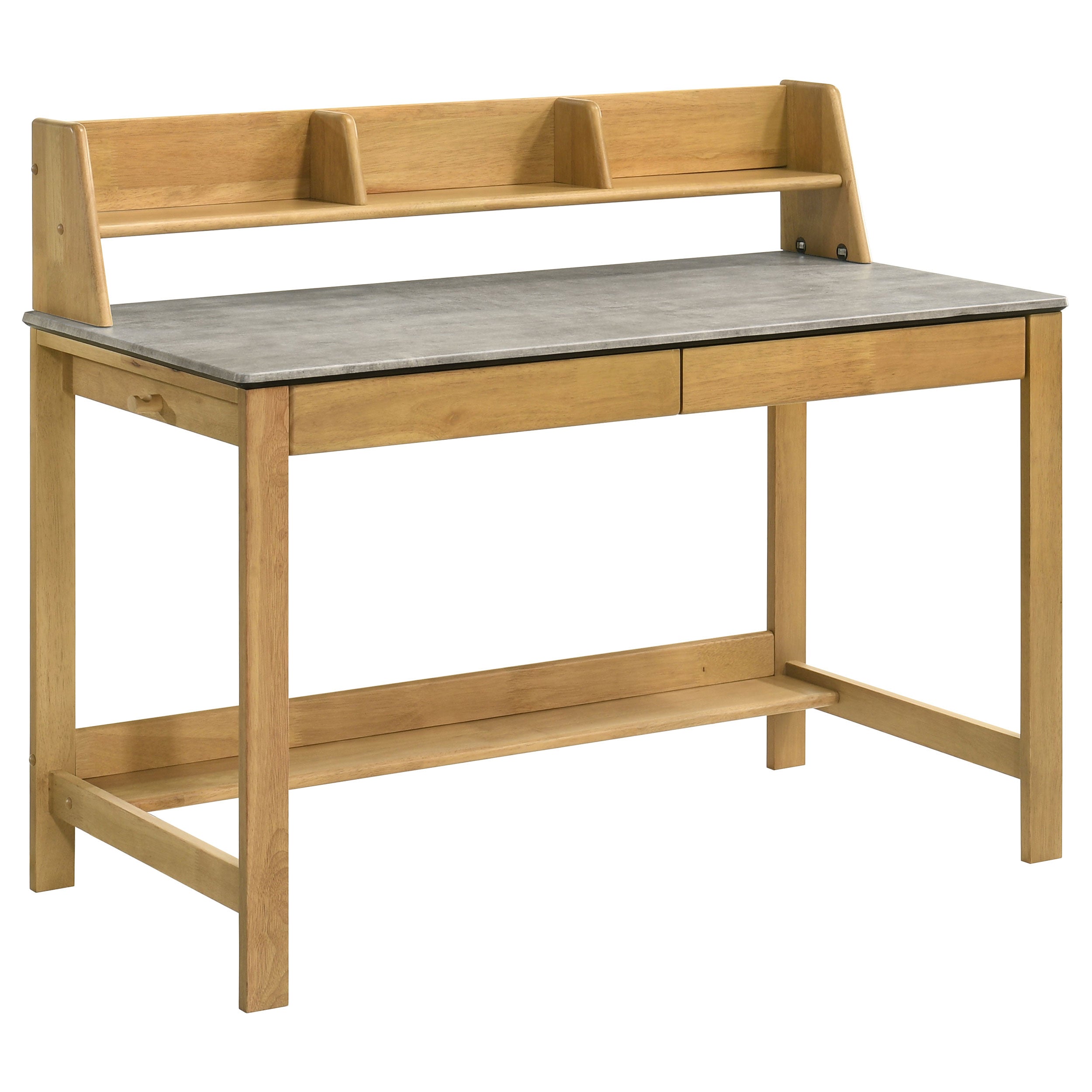 Besler 47-inch SmartTop Writing Desk with Shelf Cement and Natural-