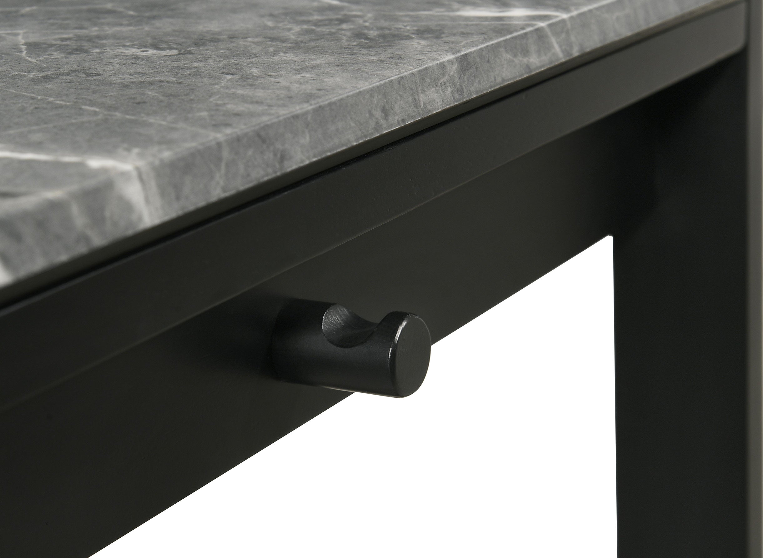 Besler 47-inch SmartTop Writing Desk with Shelf Grey Stone and Black-