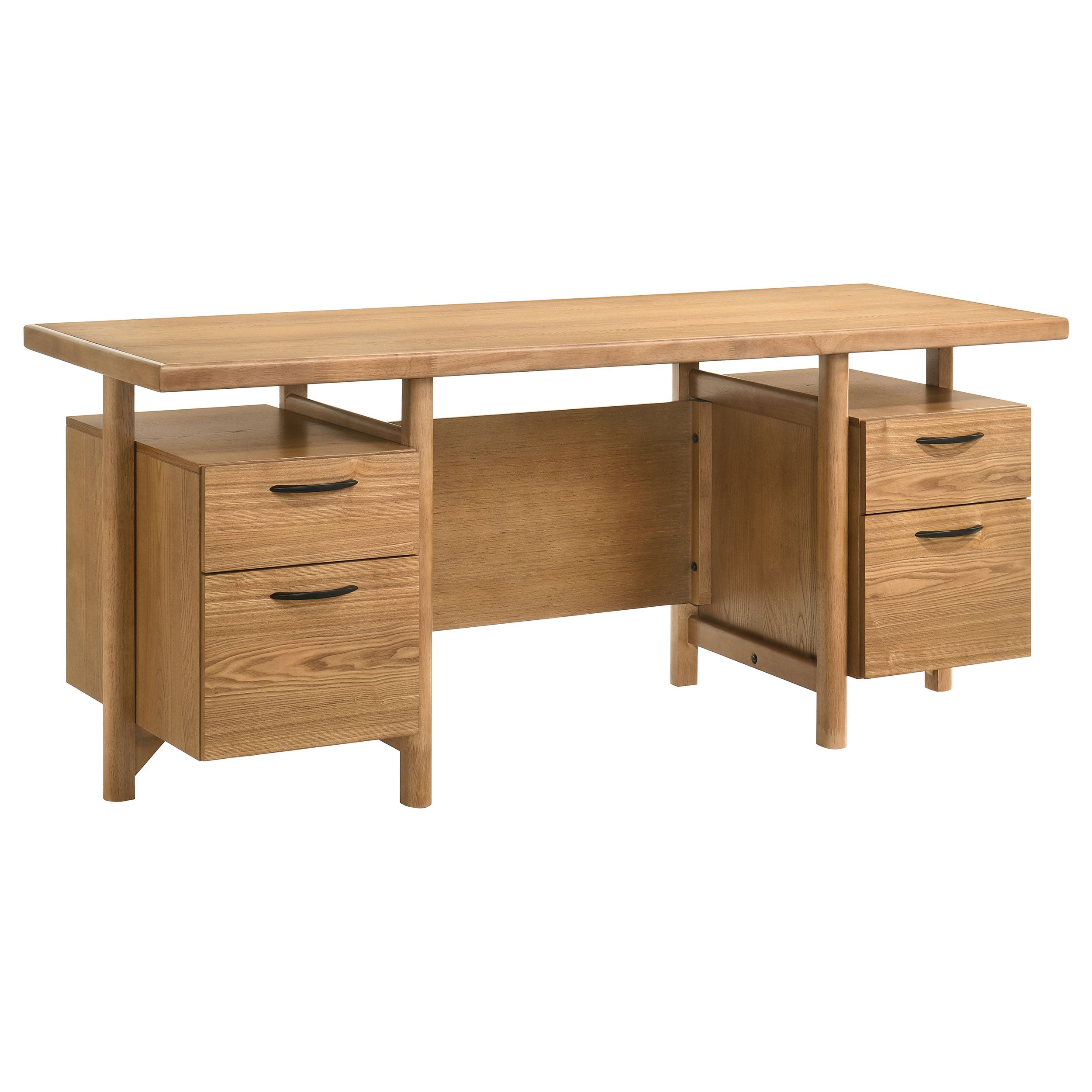 Roldan 69-inch 4-drawer Computer Desk with File Drawer Light Ash-