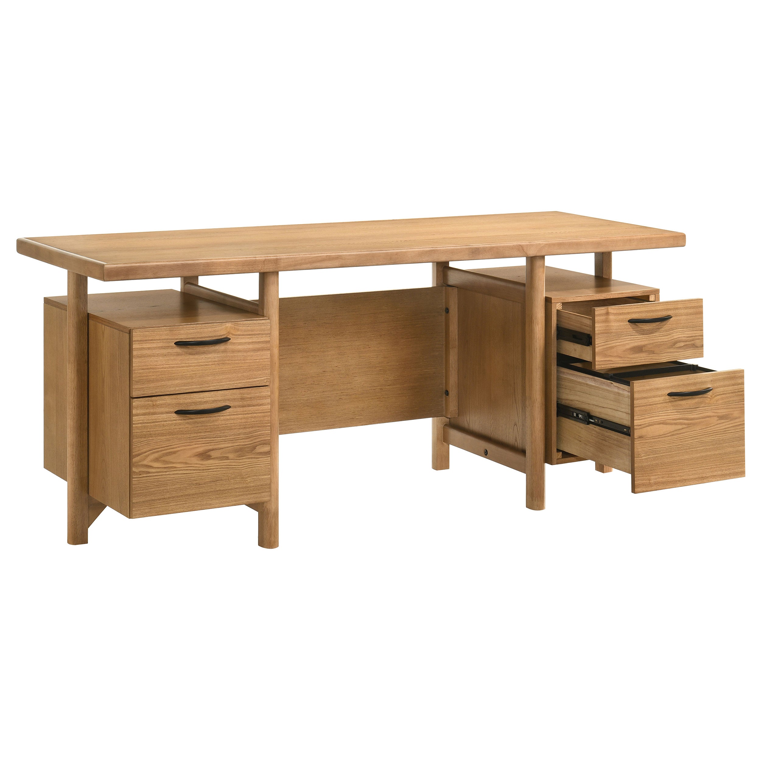 Roldan 69-inch 4-drawer Computer Desk with File Drawer Light Ash-