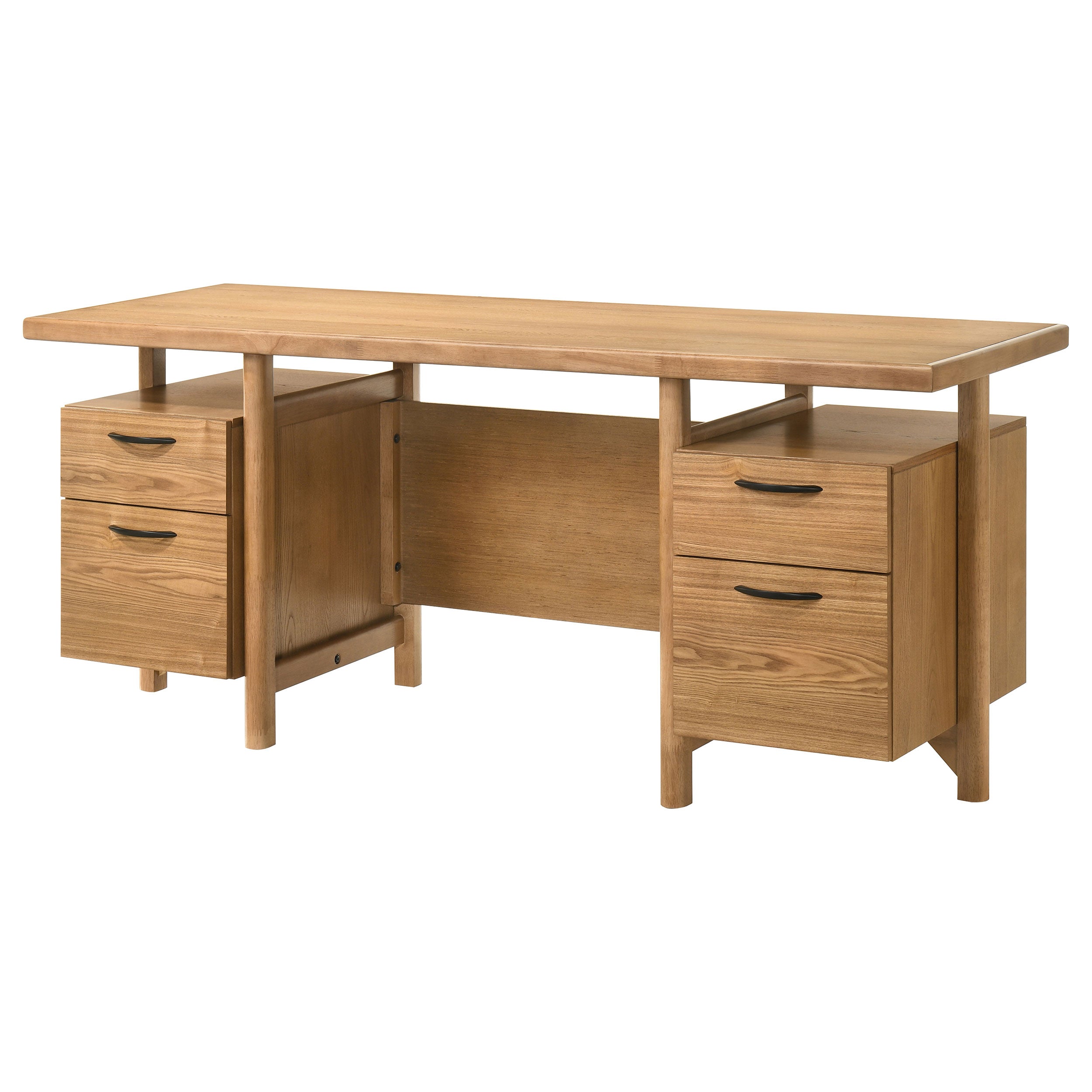 Roldan 69-inch 4-drawer Computer Desk with File Drawer Light Ash-