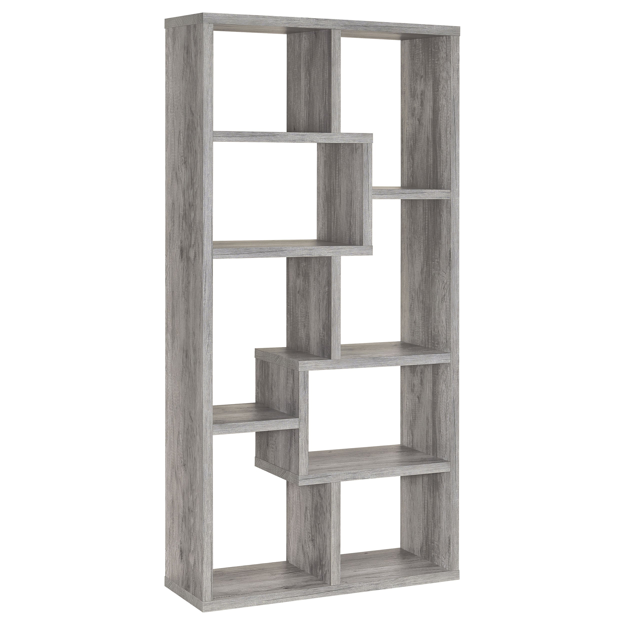 Theo 71-inch 6-shelf Bookshelf Grey Driftwood-CoasterEveryday
