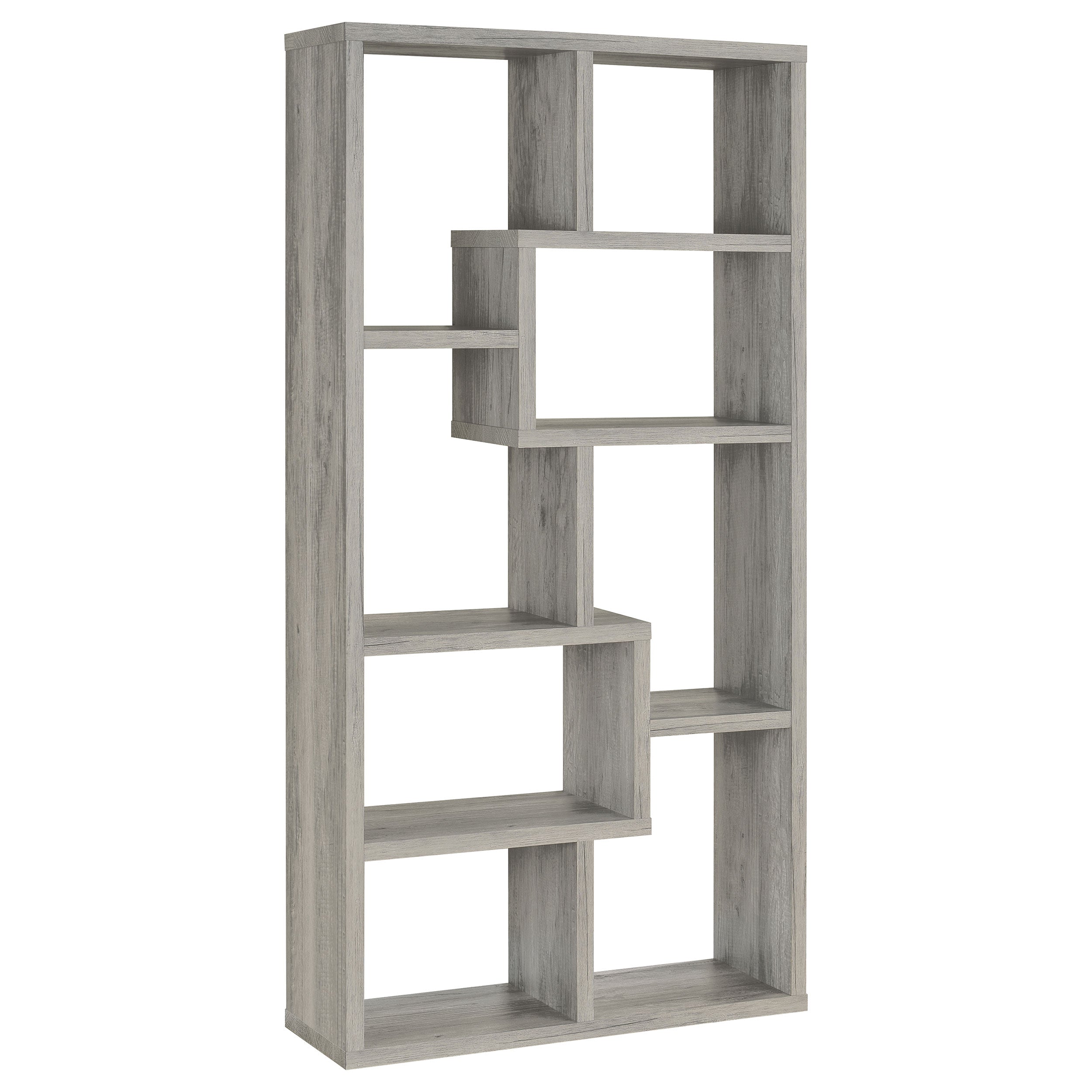 Theo 71-inch 6-shelf Bookshelf Grey Driftwood-CoasterEveryday