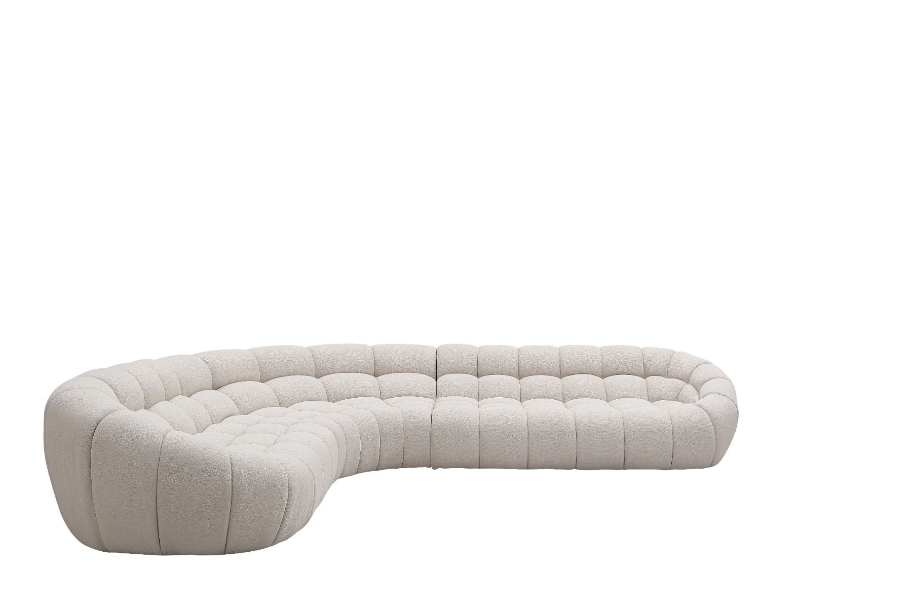 Divani Casa Yolonda - Modern Beige Curved Bubble Sectional Sofa