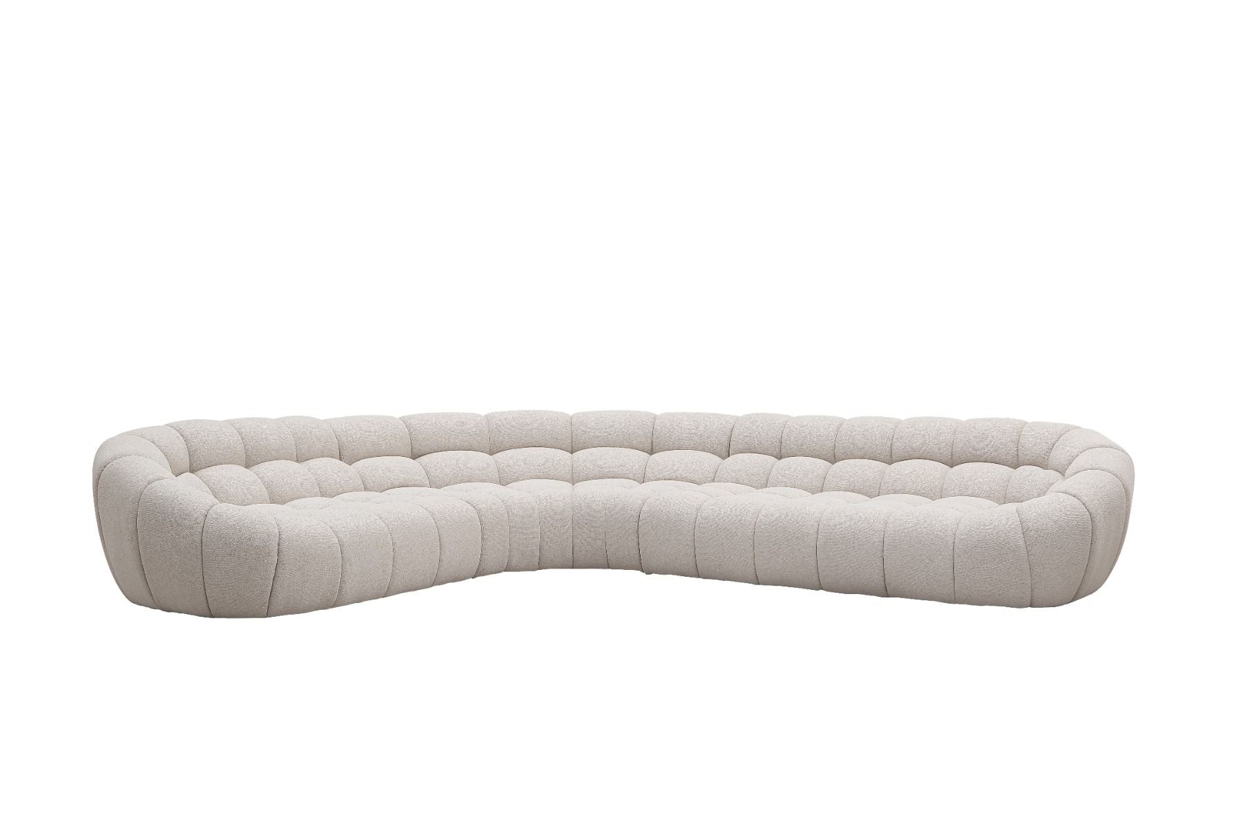 Divani Casa Yolonda - Modern Beige Curved Bubble Sectional Sofa