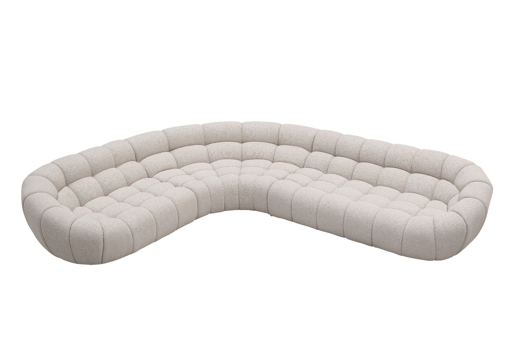 Divani Casa Yolonda - Modern Beige Curved Bubble Sectional Sofa