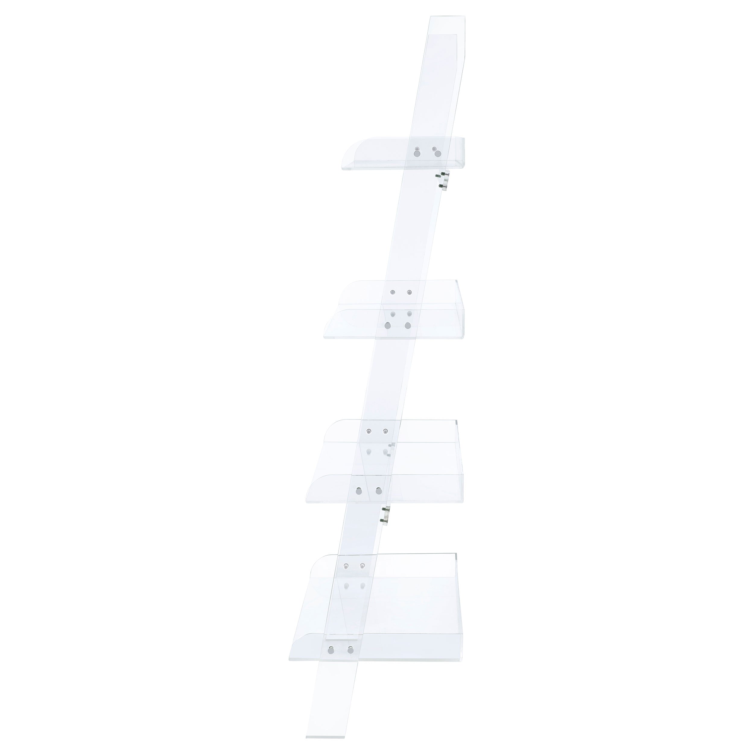 Amaturo 72-inch 4-shelf Acrylic Ladder Bookshelf Clear-CoasterEssence