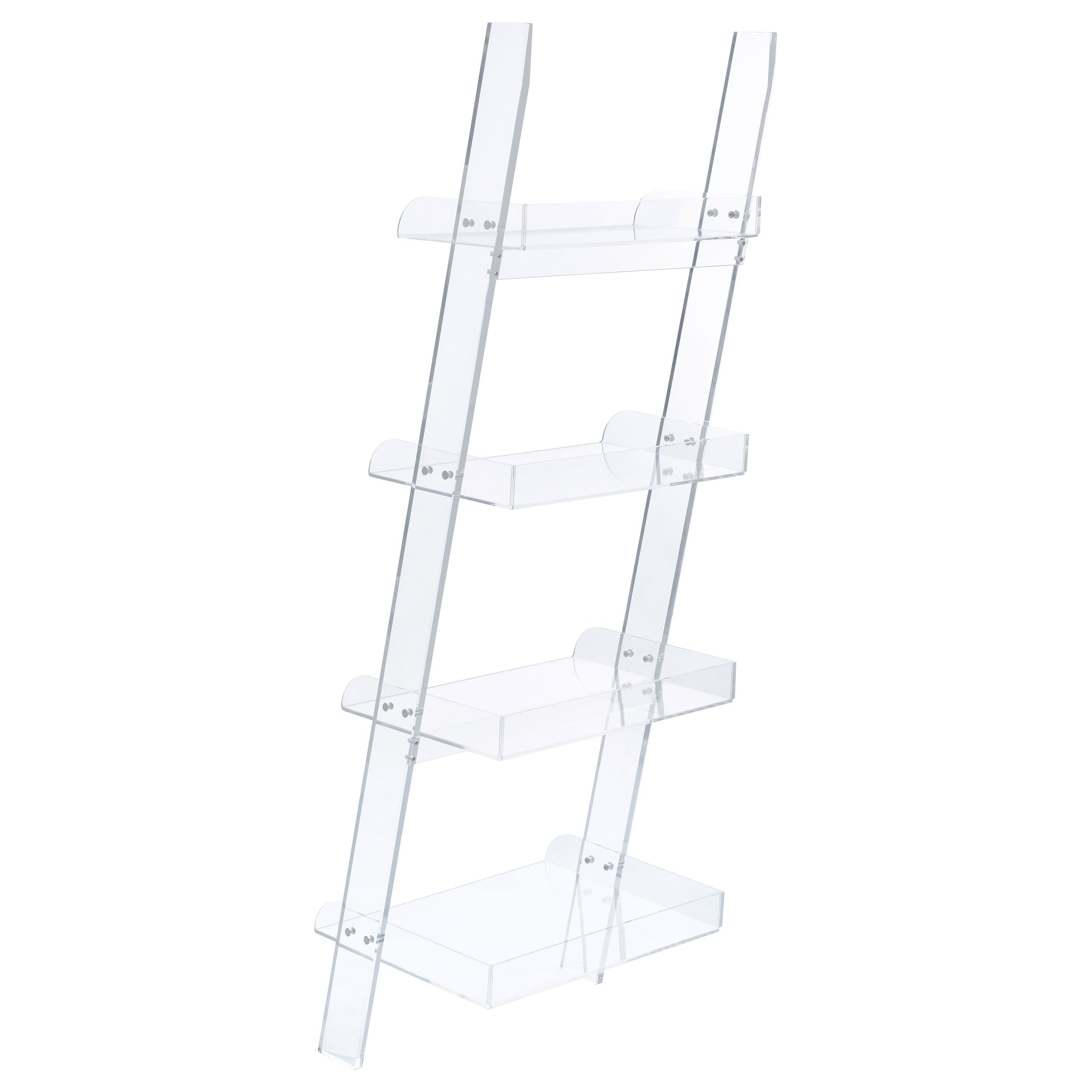 Amaturo 72-inch 4-shelf Acrylic Ladder Bookshelf Clear-CoasterEssence