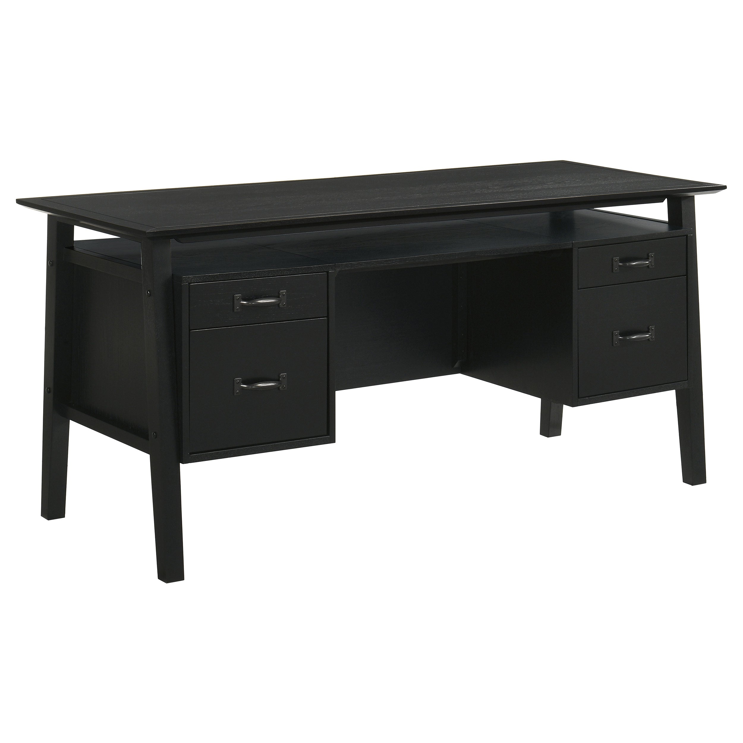 Goodson 64-inch 4-Drawer Double Pedestal Computer Desk Black-