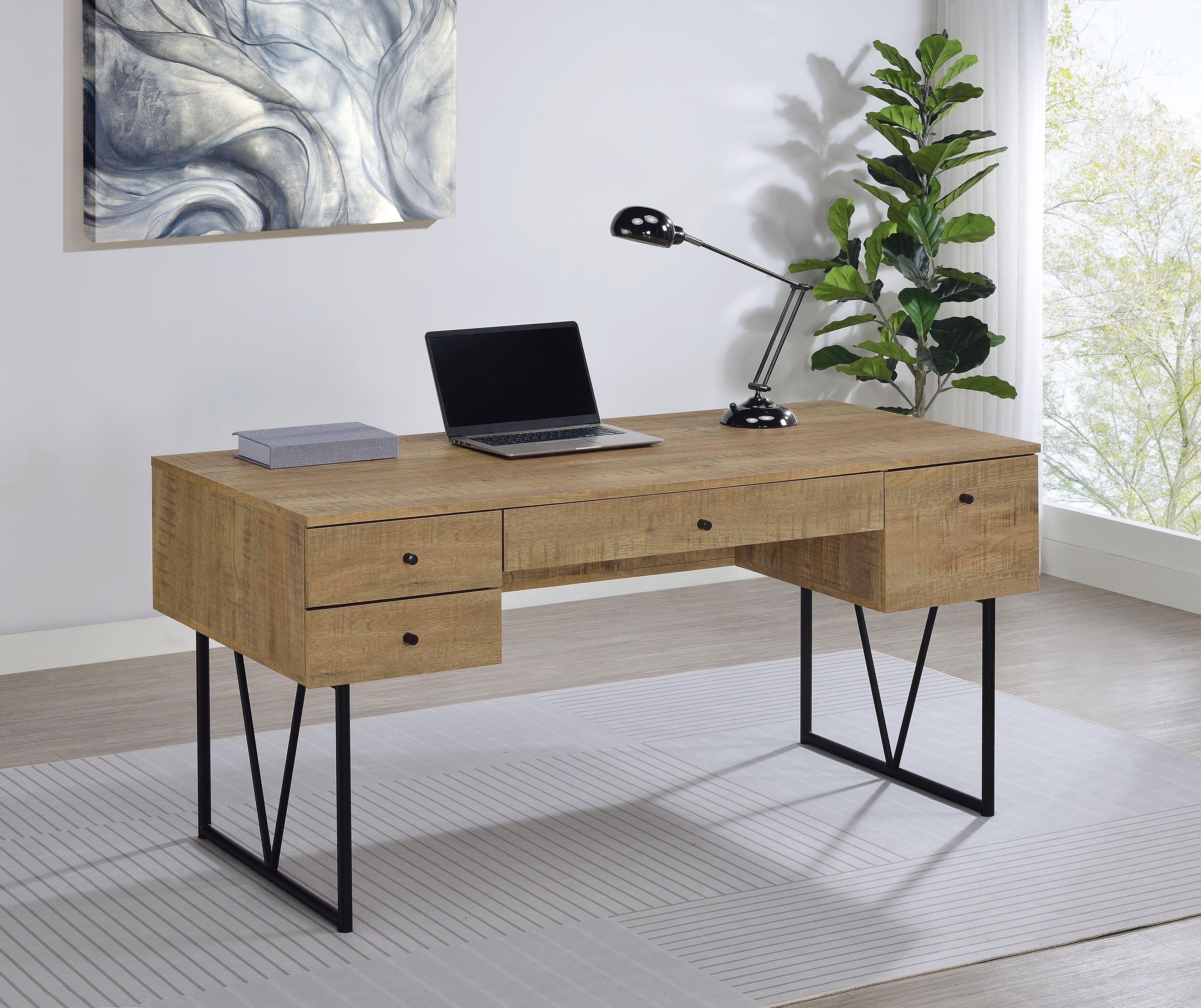 Analiese 63-inch 4-drawer Writing Desk Mango-