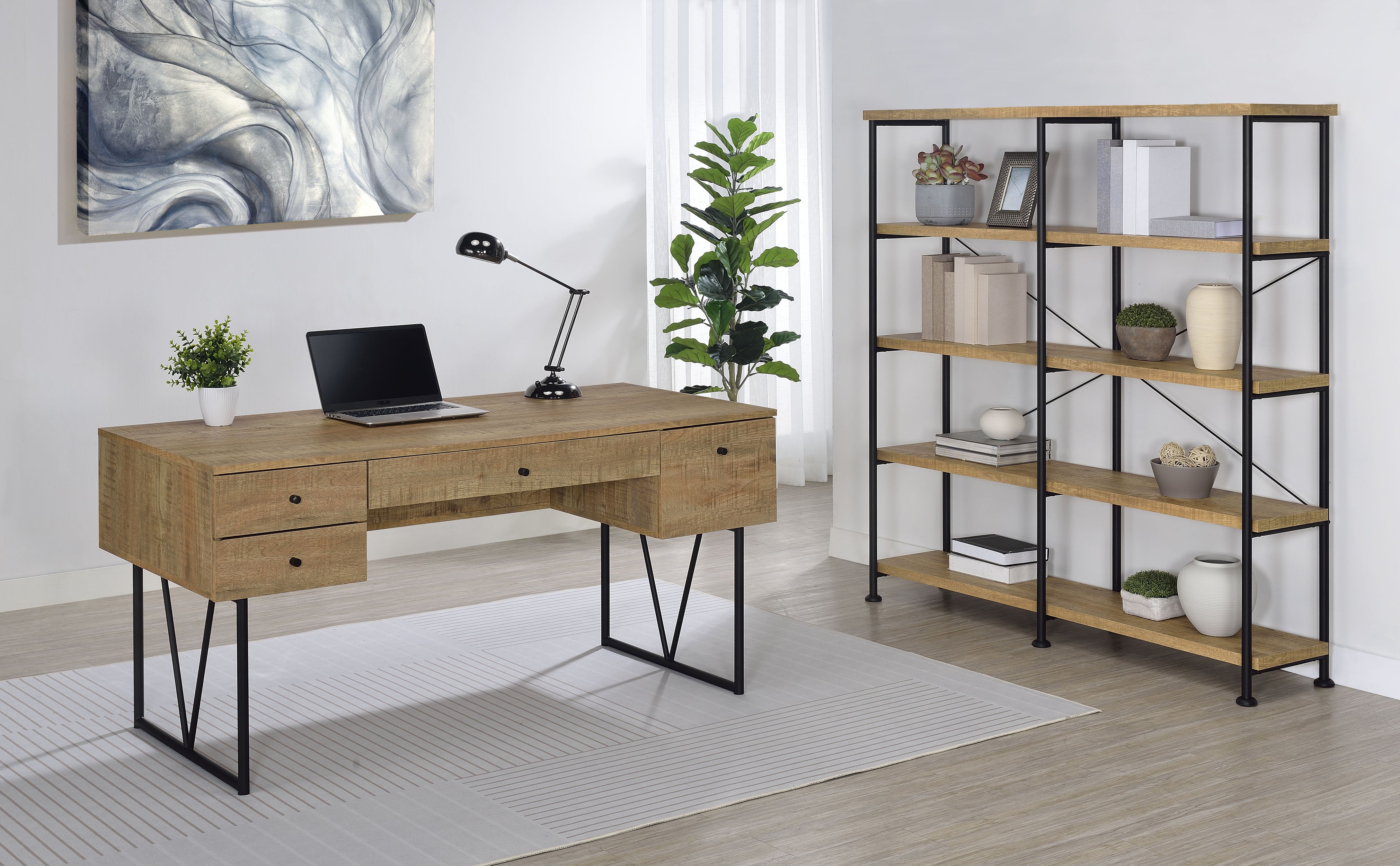 Analiese 63-inch 4-drawer Writing Desk Mango-