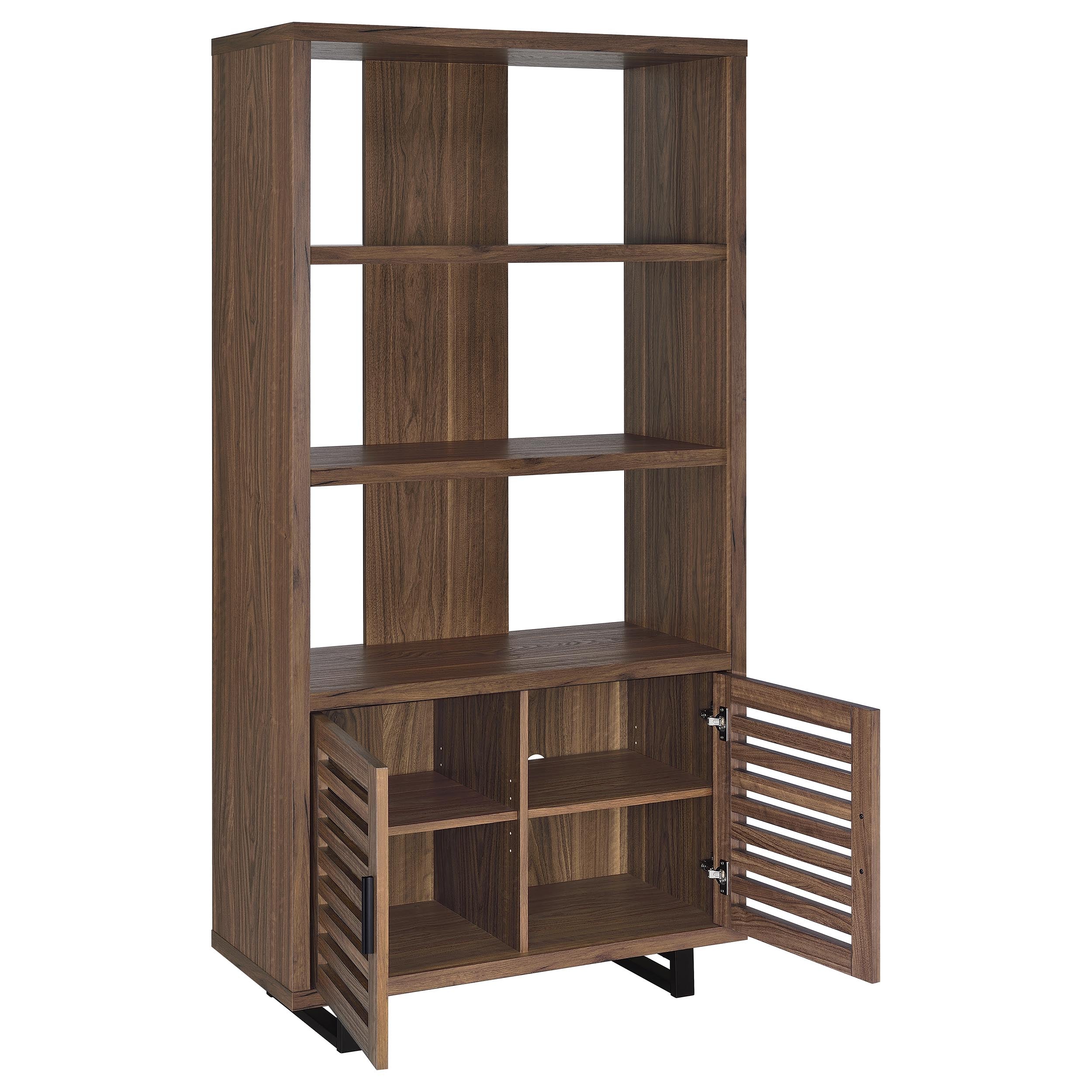 Maddox 71-inch 3-shelf Cabinet Bookcase Walnut-