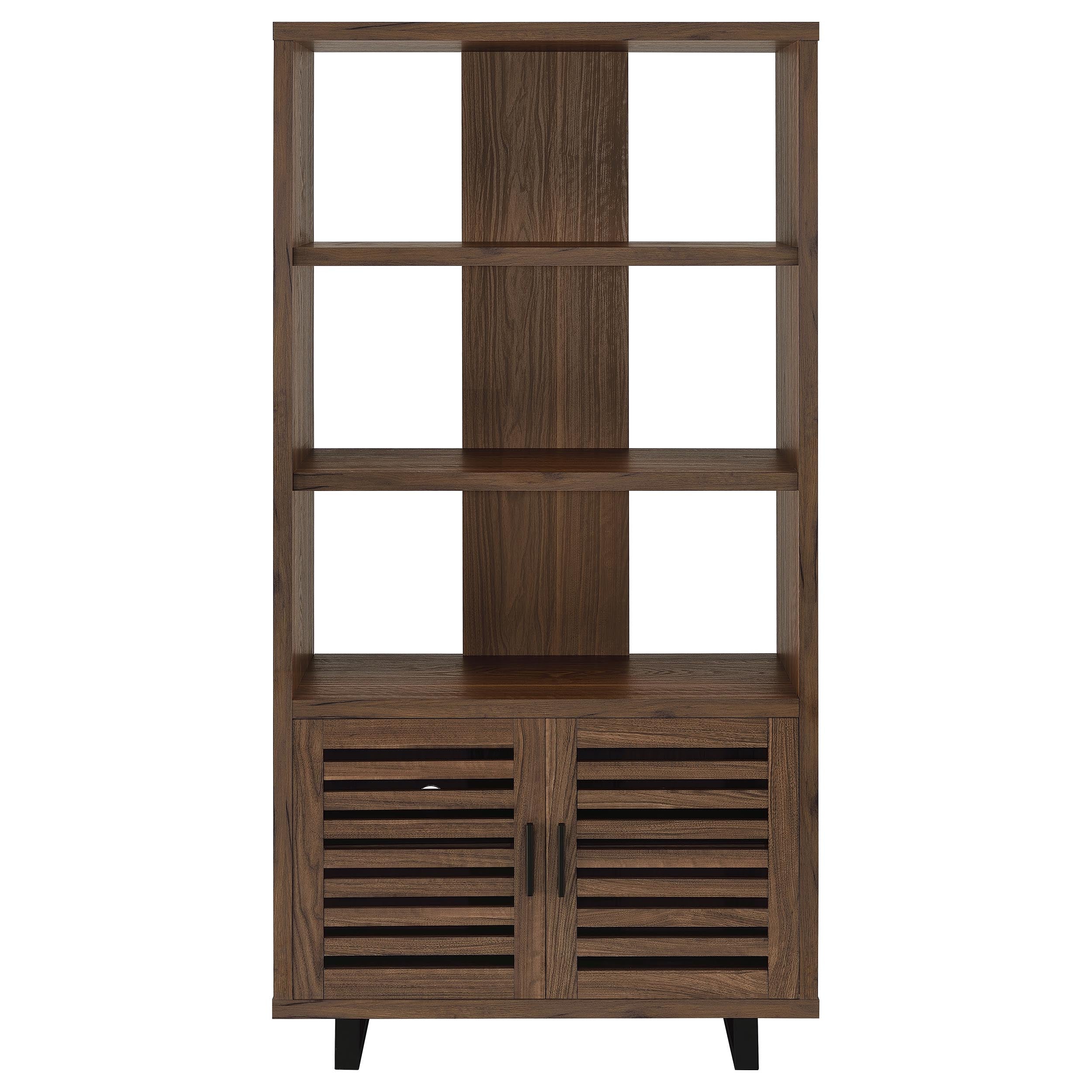 Maddox 71-inch 3-shelf Cabinet Bookcase Walnut-