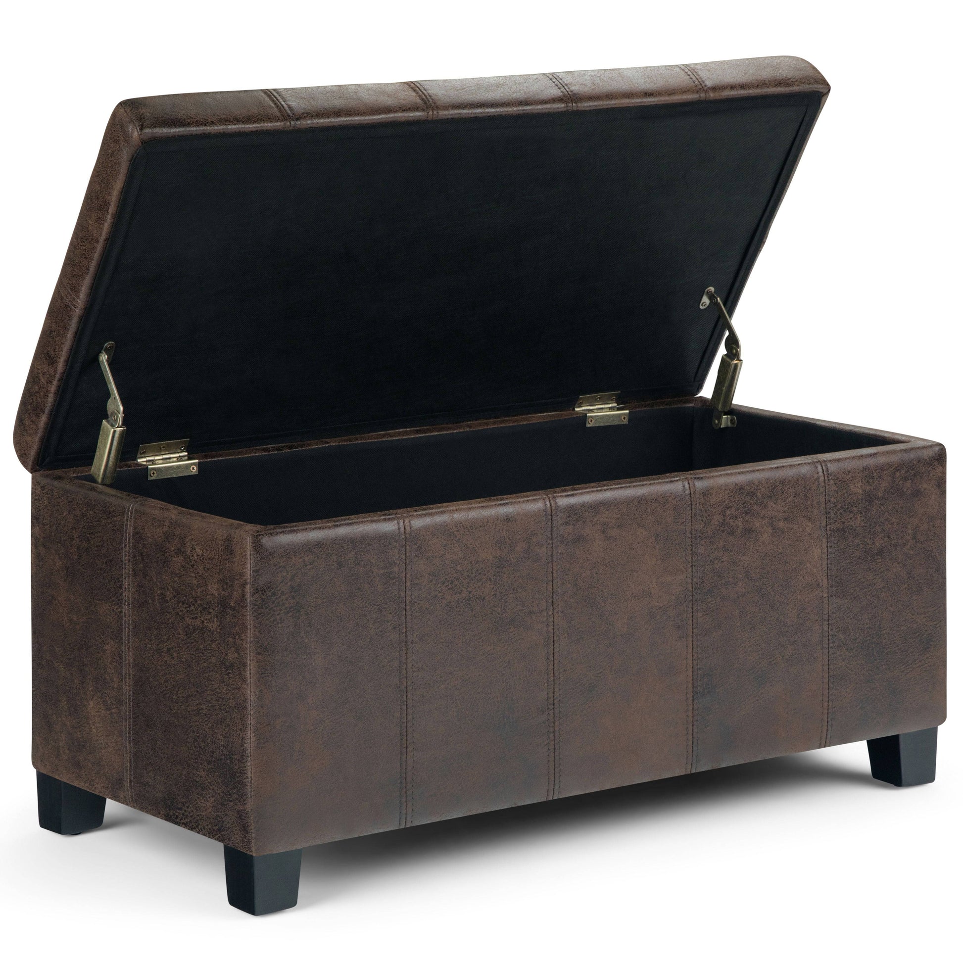 Dover - Storage Ottoman Bench - Distressed Brown - Best Buy Furniture