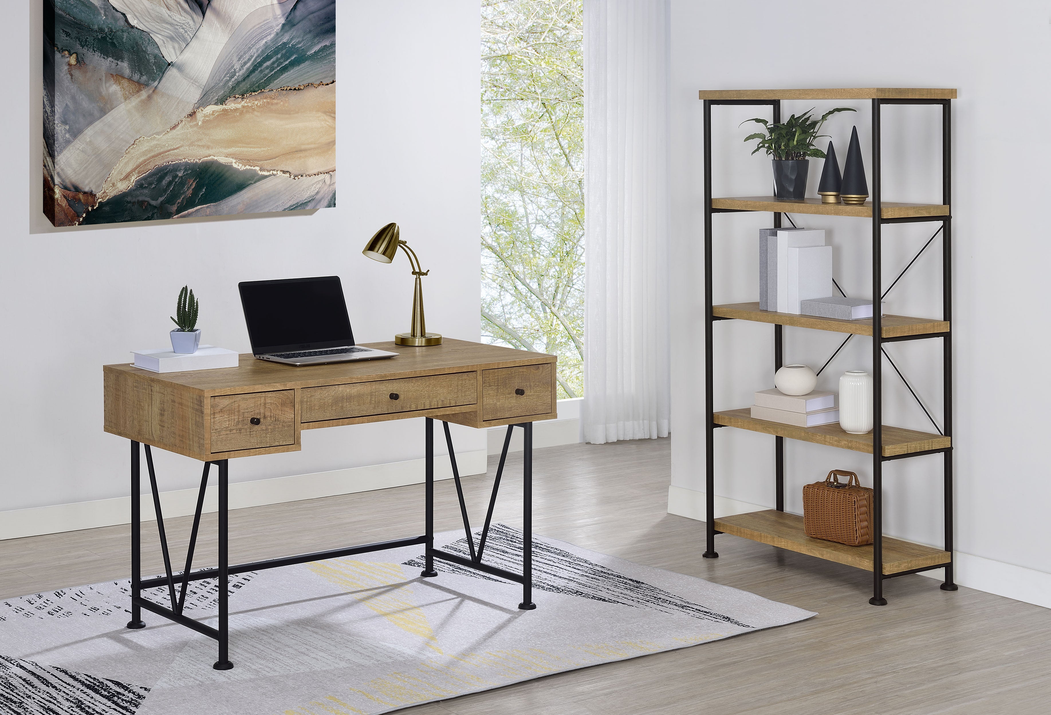 Analiese 47-inch 3-drawer Writing Desk Mango-