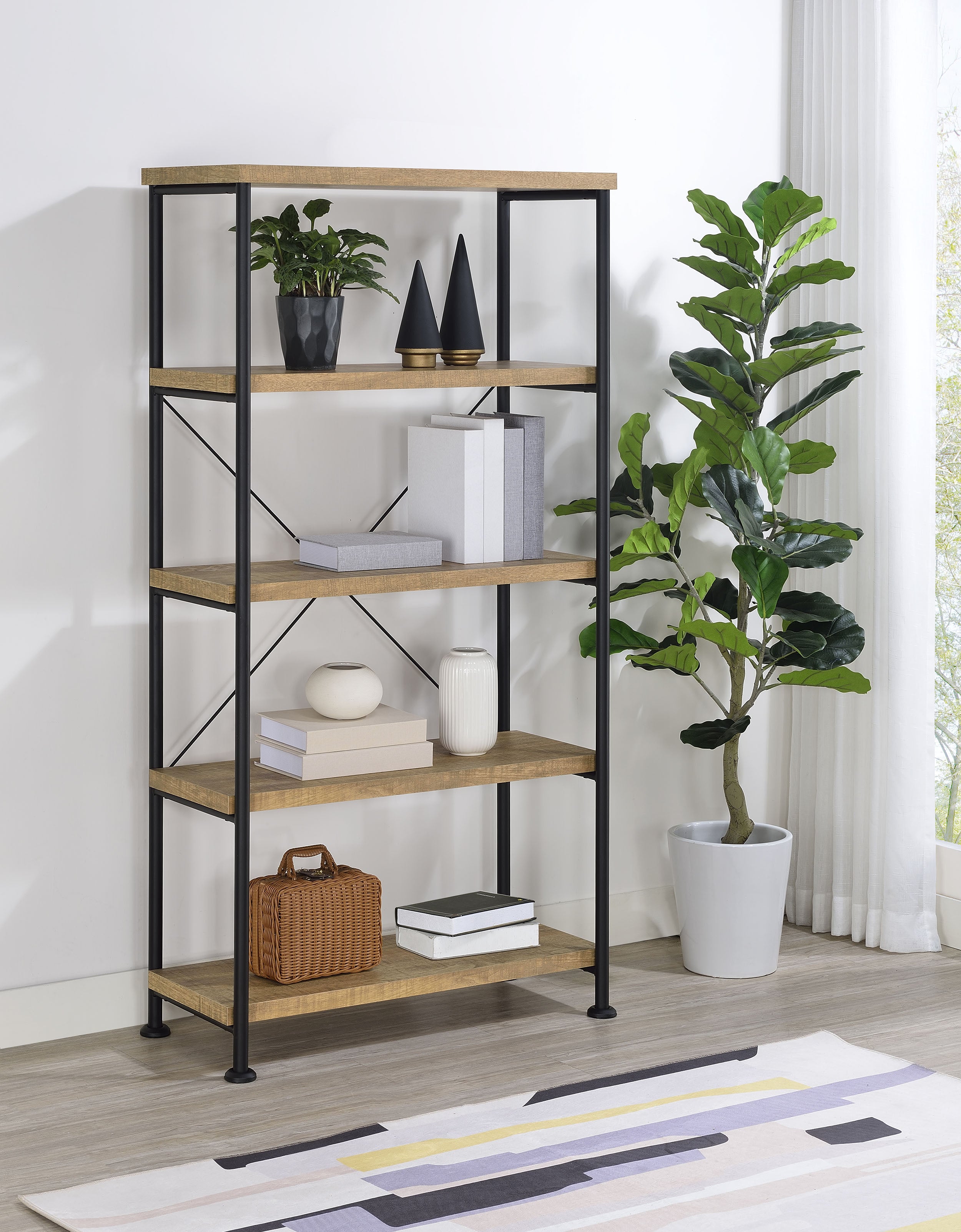 Analiese 63-inch 4-shelf Bookshelf Mango-