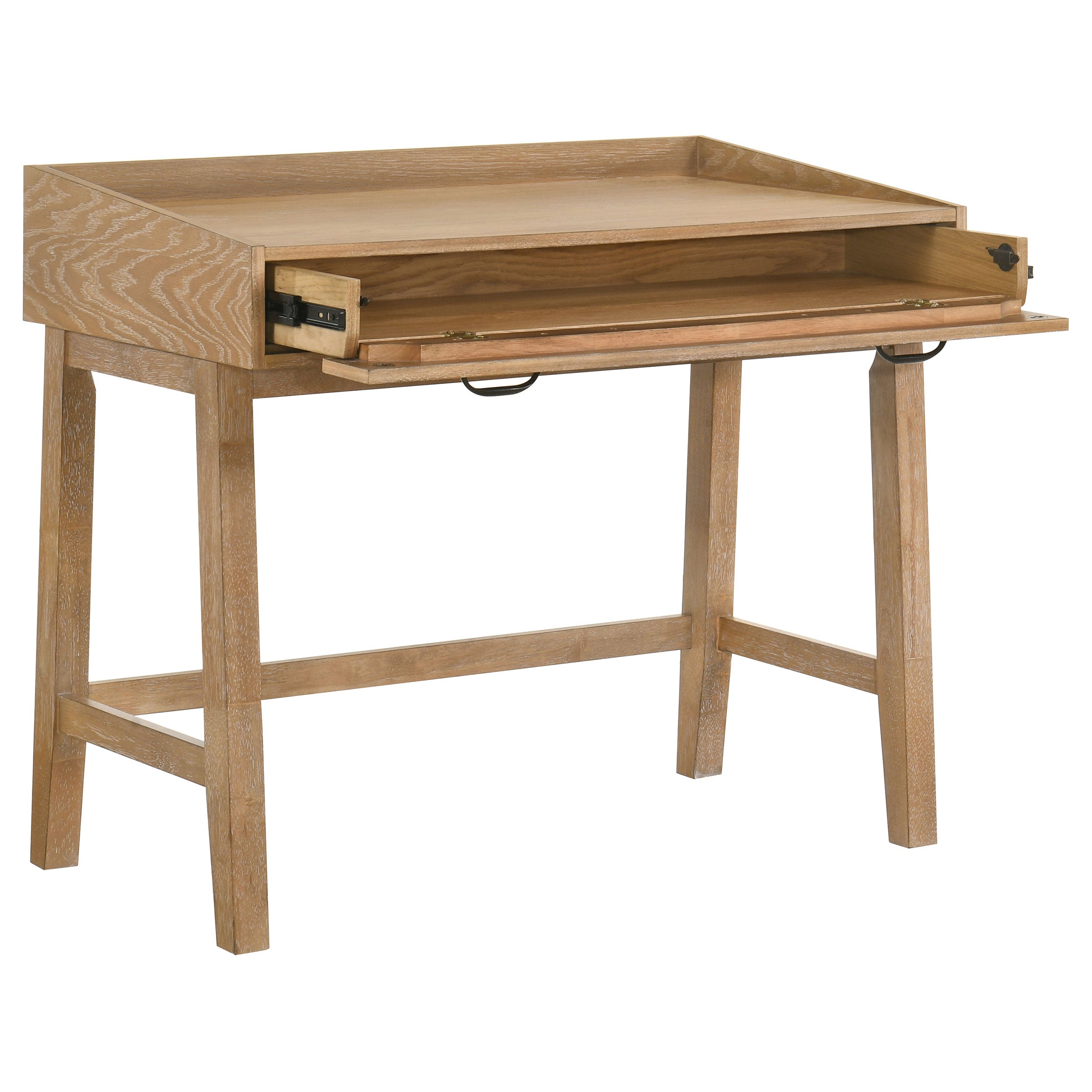 Fabian 38-inch Computer Desk with Keyboard Drawer Distressed Light Brown-