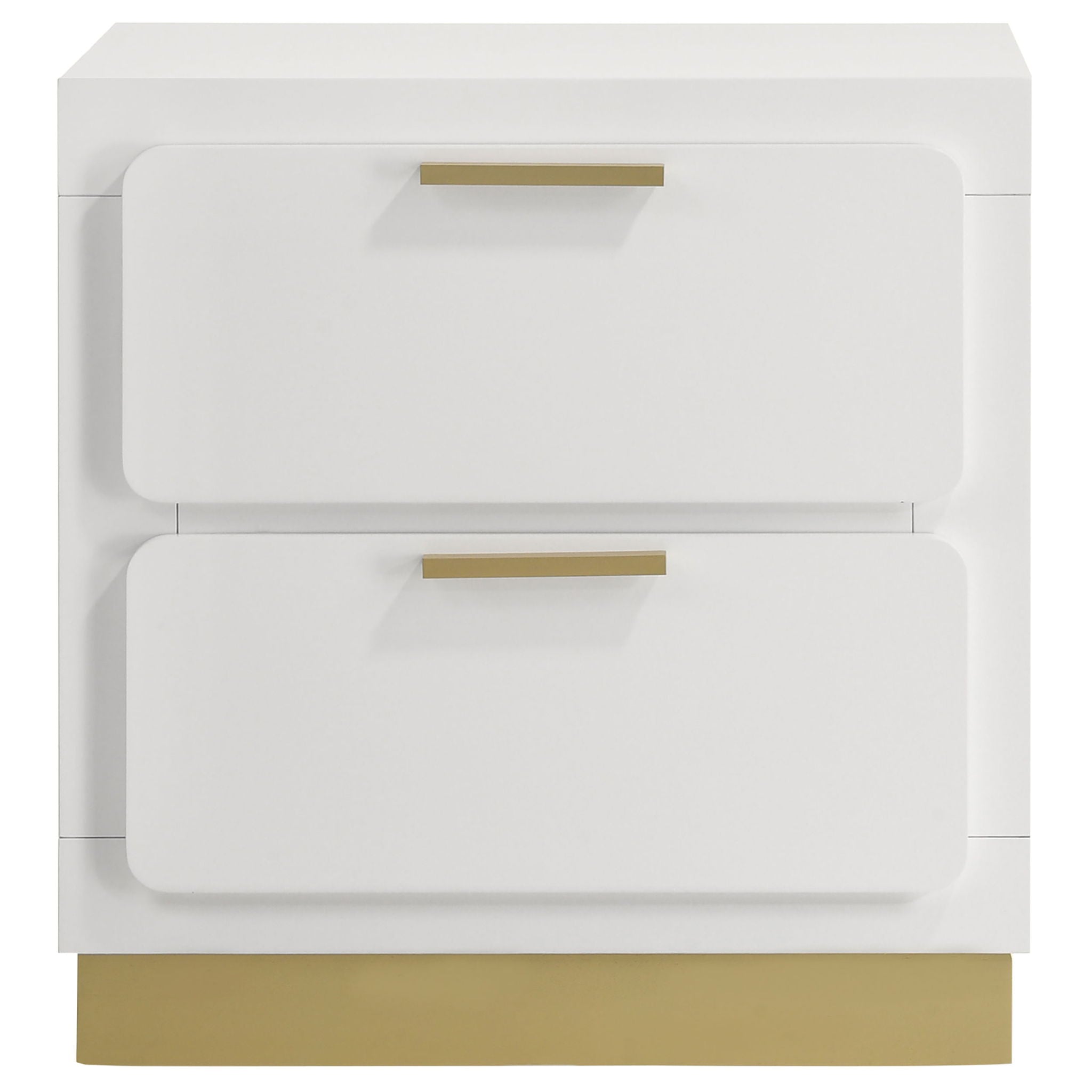 Modern Luxury Nightstand With 2 Drawer Storage