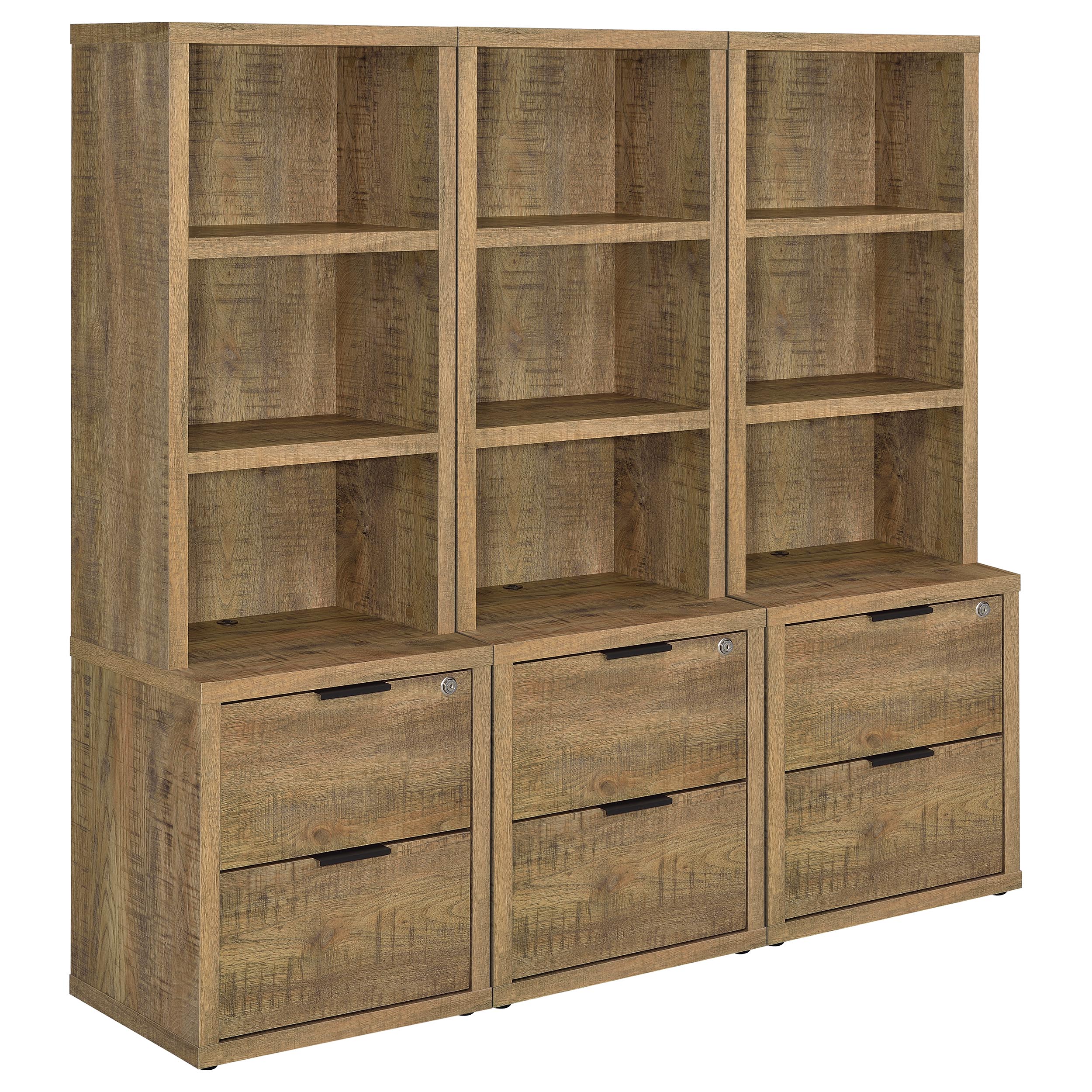 Westpark 3-piece Wall Unit Bookcase Set with USB Mango-