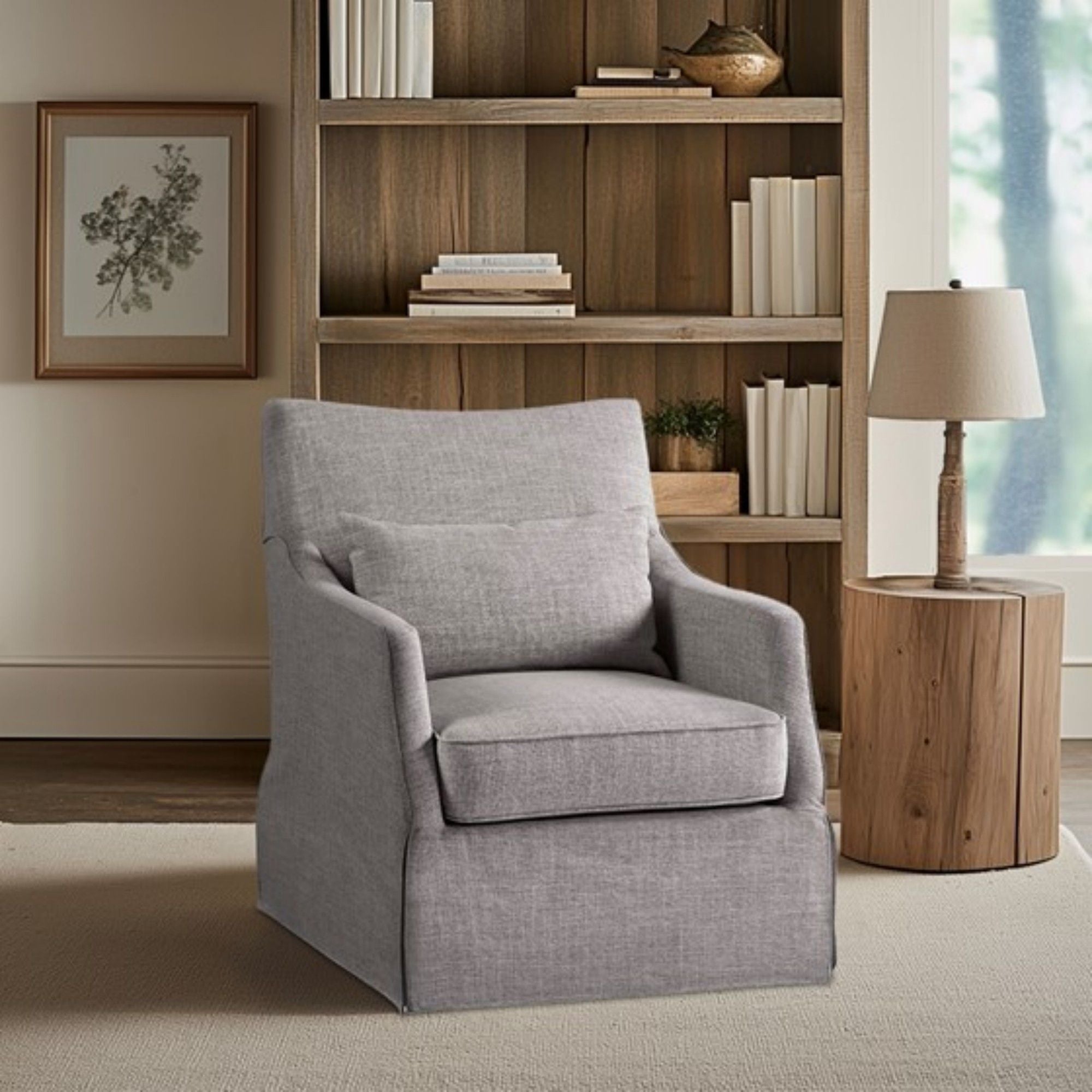Traditional Design London Skirted Swivel Chair - Best Buy Furniture