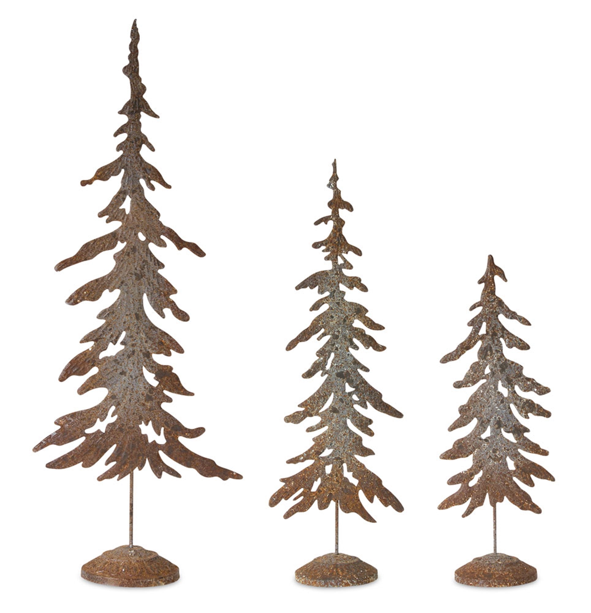Rustic-Metal-Tree-Cut-Out-Decor-(Set-of-3)-Christmas-Decor