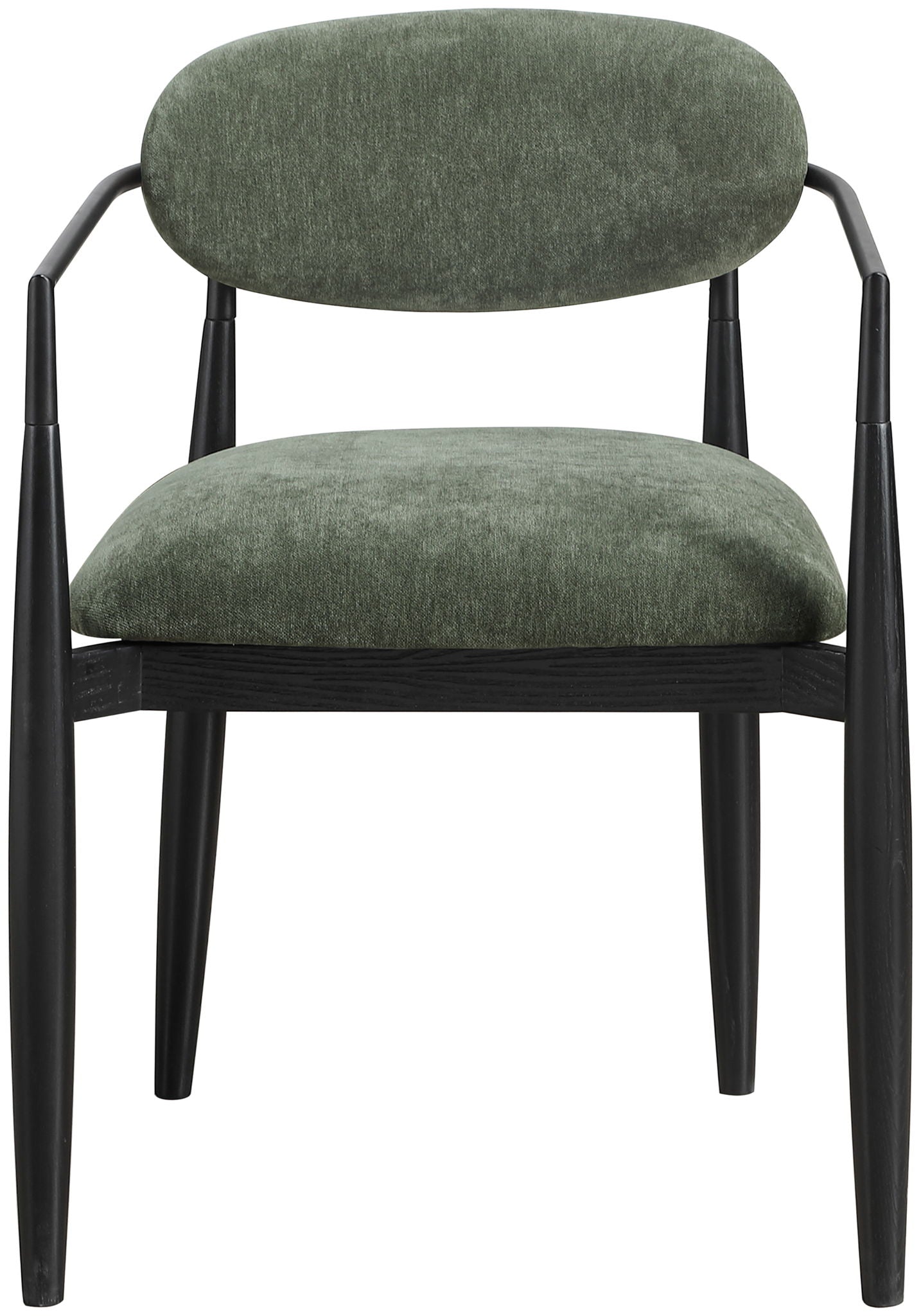 Riccio - Fabric Dining Arm Chair (Set of 2) - Black Frame