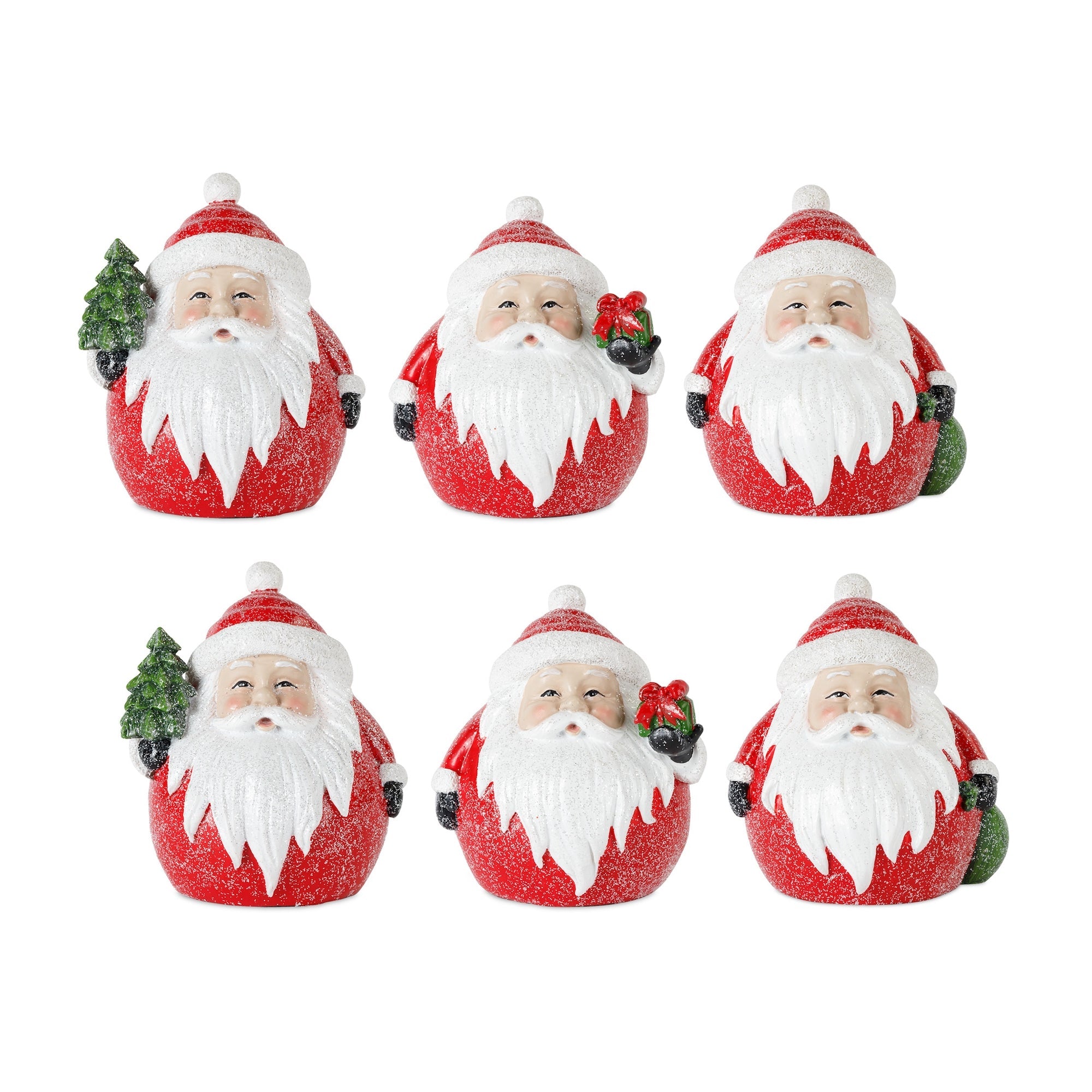 Frosted-Round-Santa-Figure-with-Bird-and-Pine-Accent-(Set-of-6)-Christmas-Decor