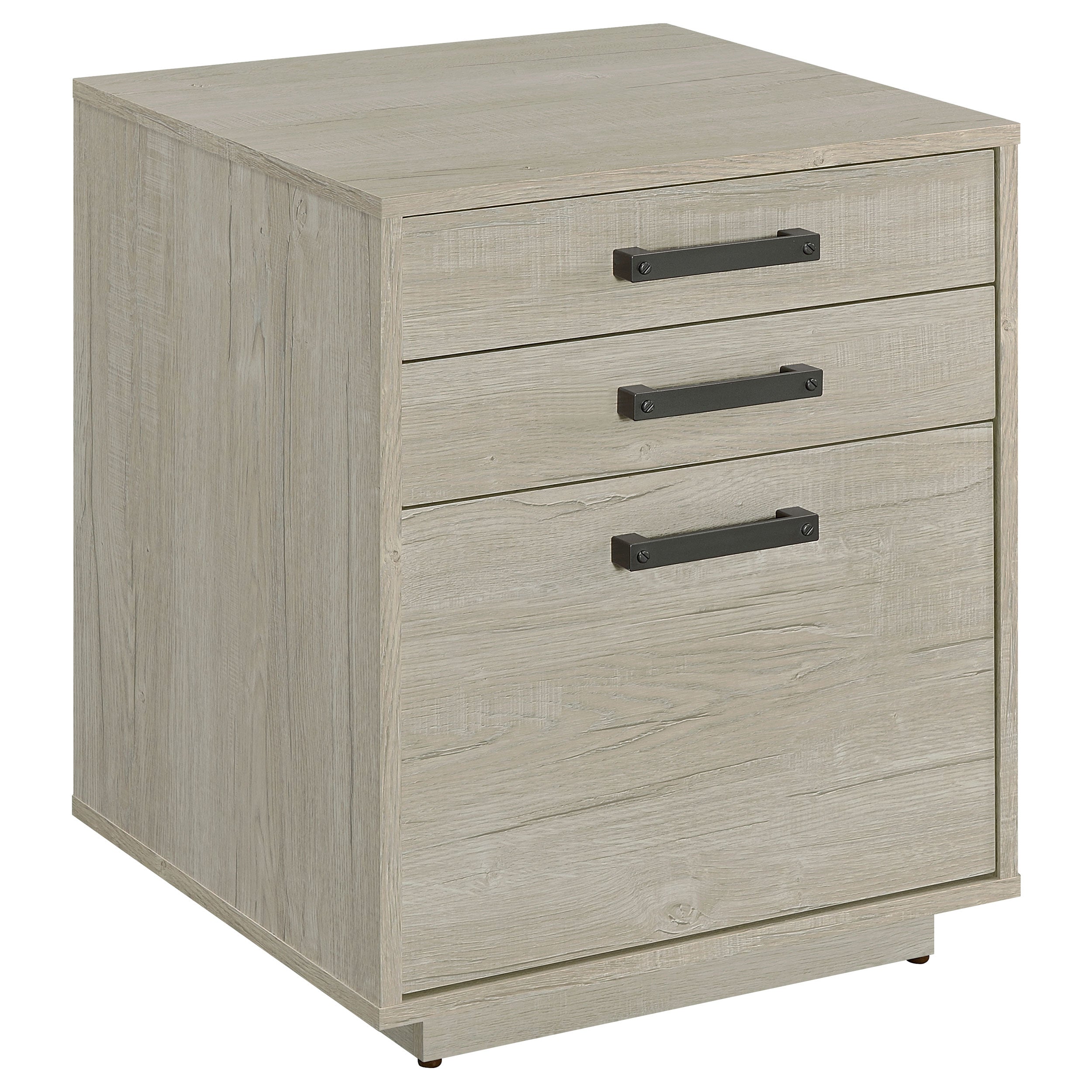 Loomis 3-drawer Home Office File Cabinet Whitewashed Grey-CoasterEssence
