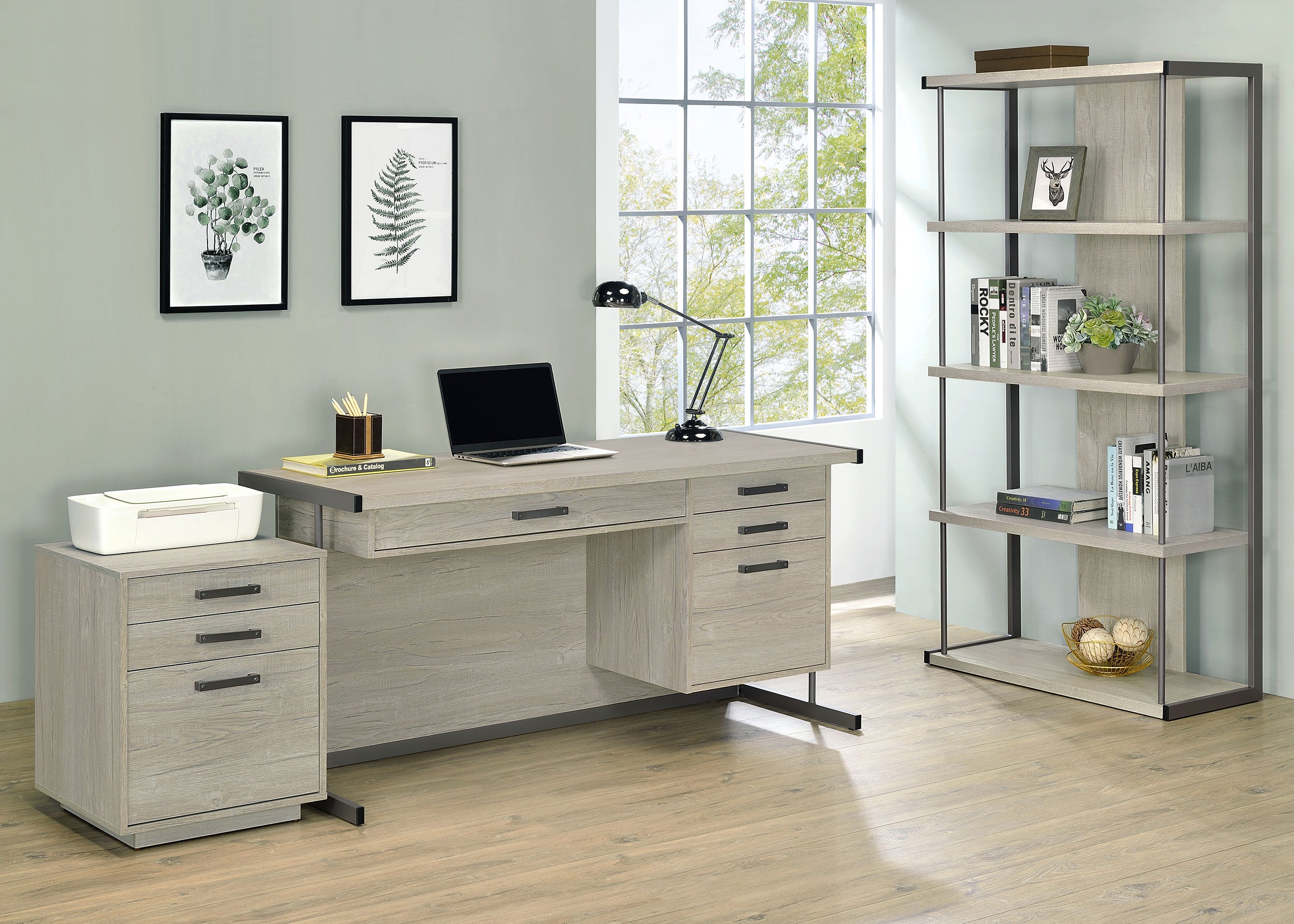 Loomis 3-drawer Home Office File Cabinet Whitewashed Grey-CoasterEssence