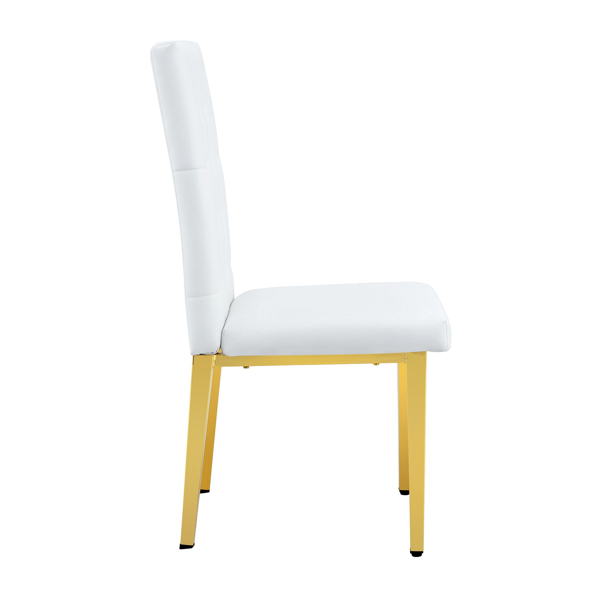 Vintage Style Armless Dining Chairs Set With Grid And Buckle Design