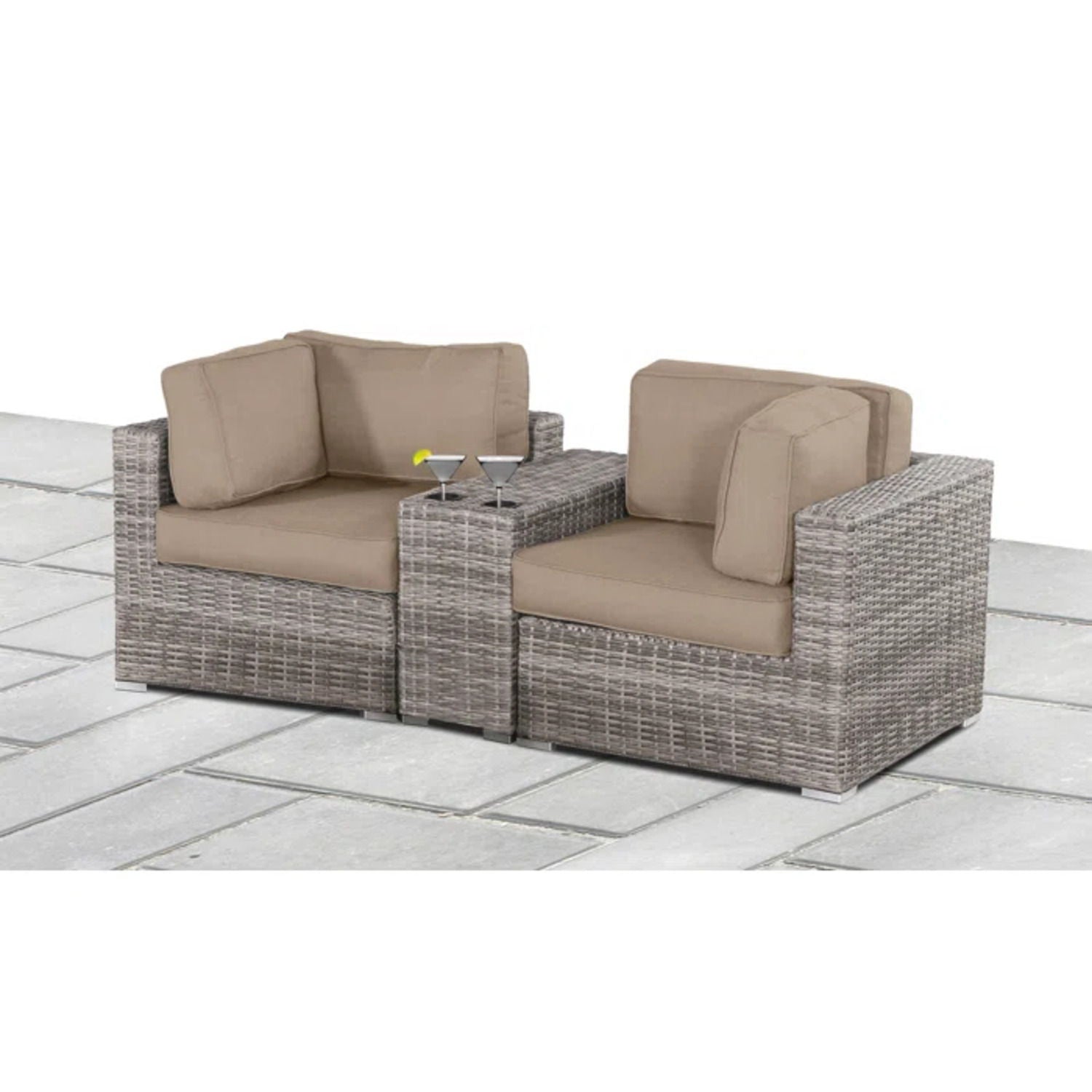 Handcrafted Outdoor Loveseat With Wicker Seating - Best Buy Furniture