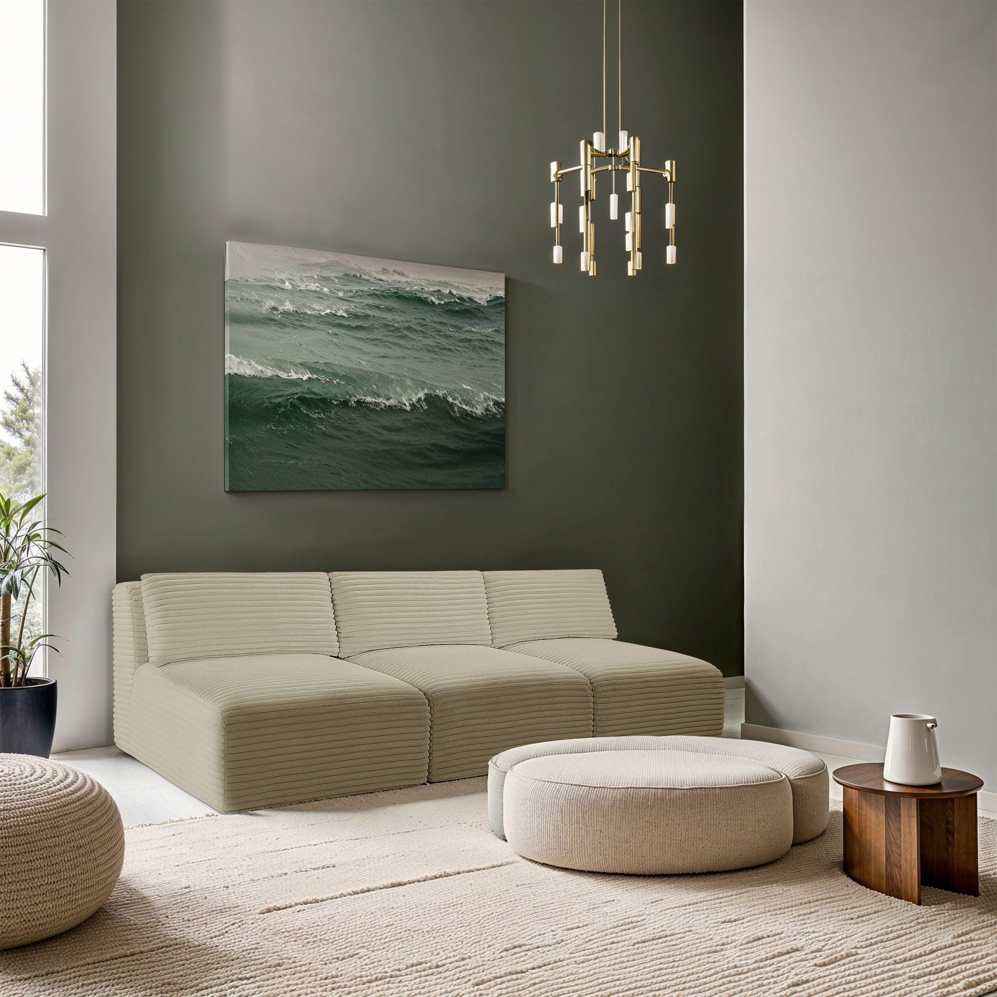 Shaggy - 3 Seat Modular Armless Sofa