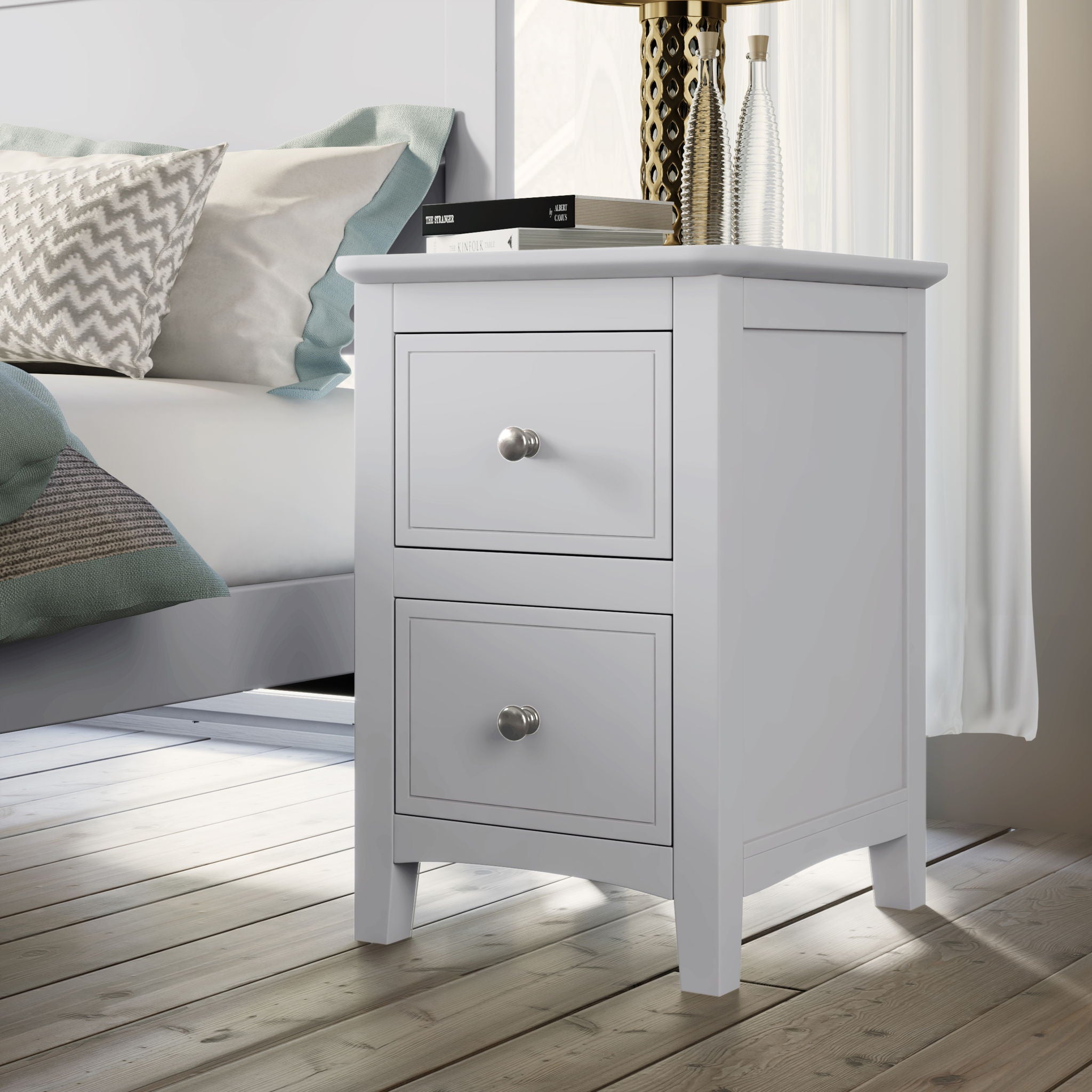 Modern Nightstand, Bed Side Table With 2 Drawers For Bedroom