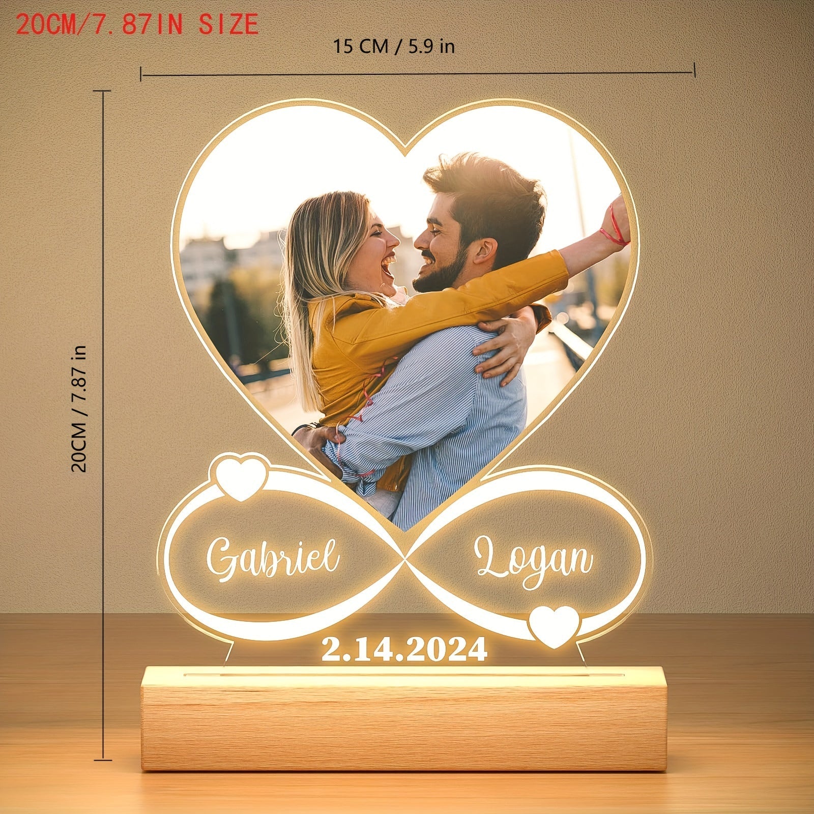 Custom LED Photo Night Light – Personalized Acrylic Picture Frame Gift for Loved Ones