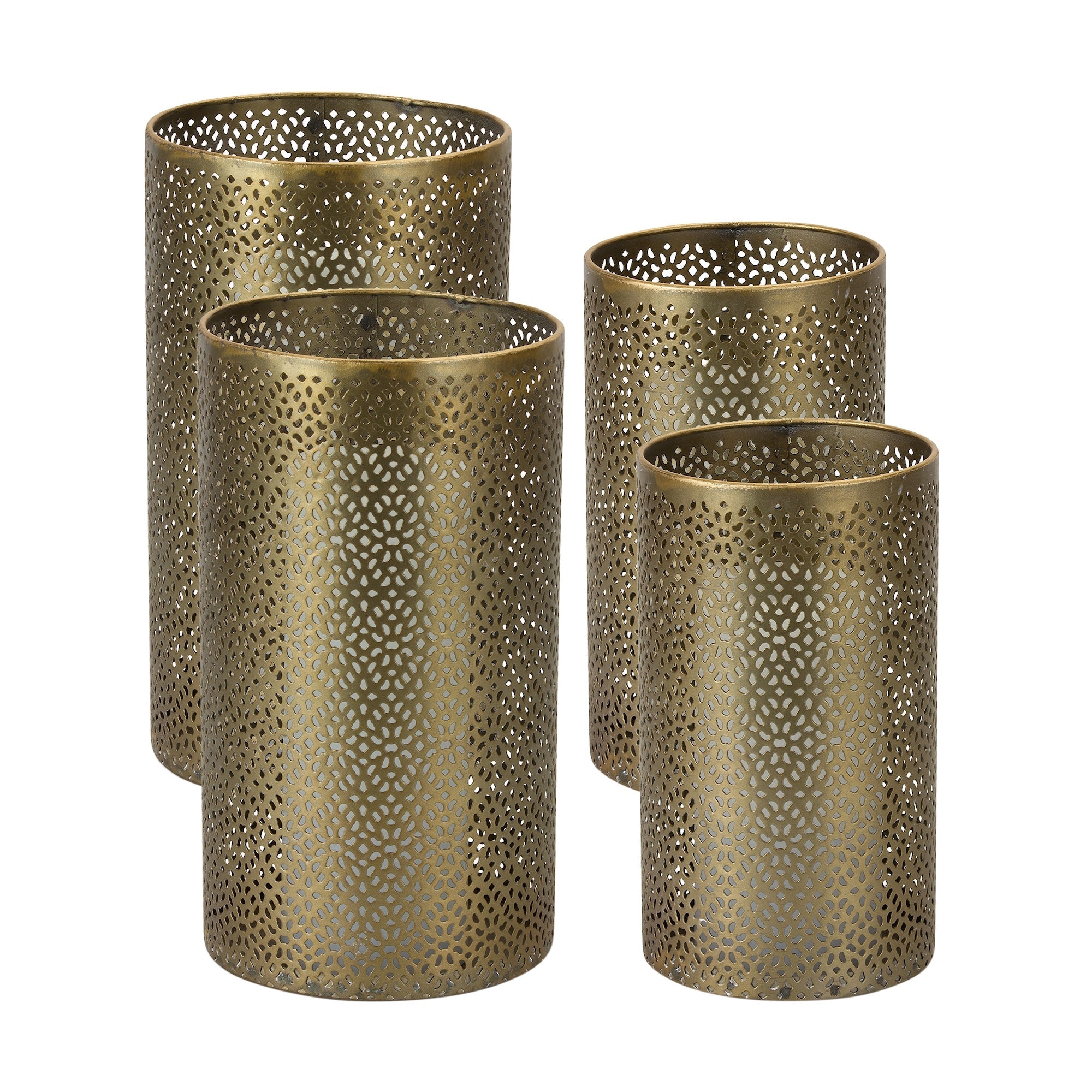 Ornamental-Punched-Metal-Candle-Holder-(Set-of-4)-Candle-Holders
