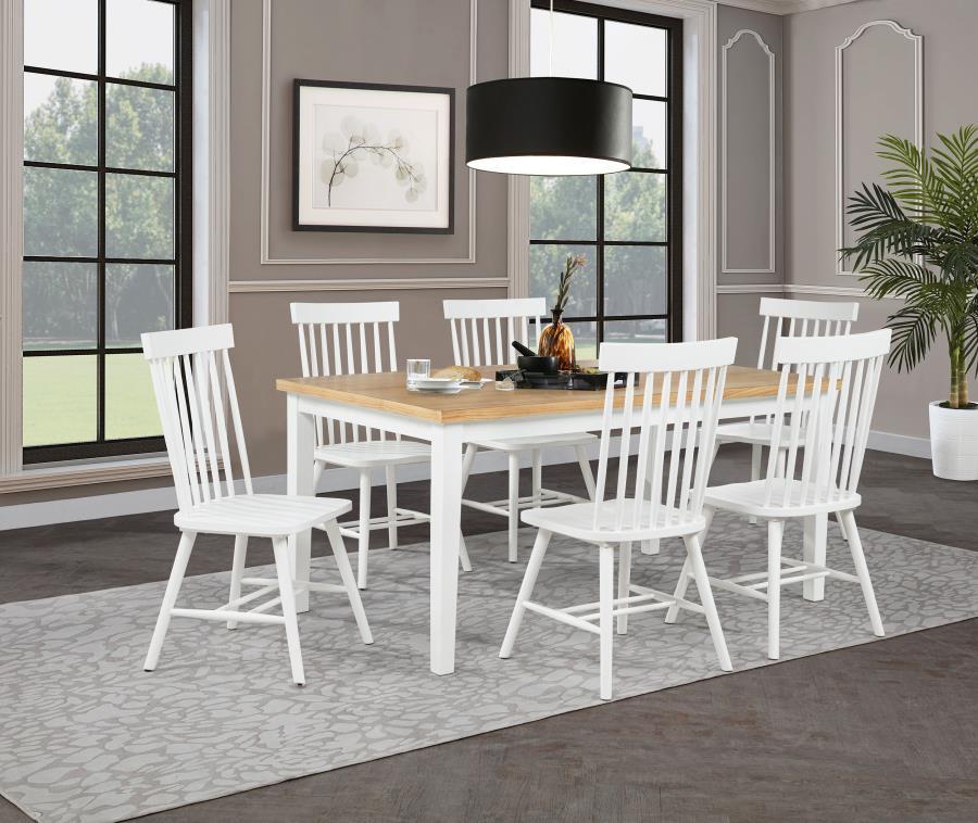 Andrews - 66" Rectangular Dining Table - Light Ash And White - Best Buy Furniture