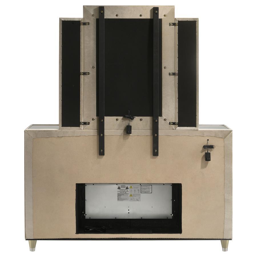 Lorient - 8-Drawer LED Bedroom Flame Box Dresser