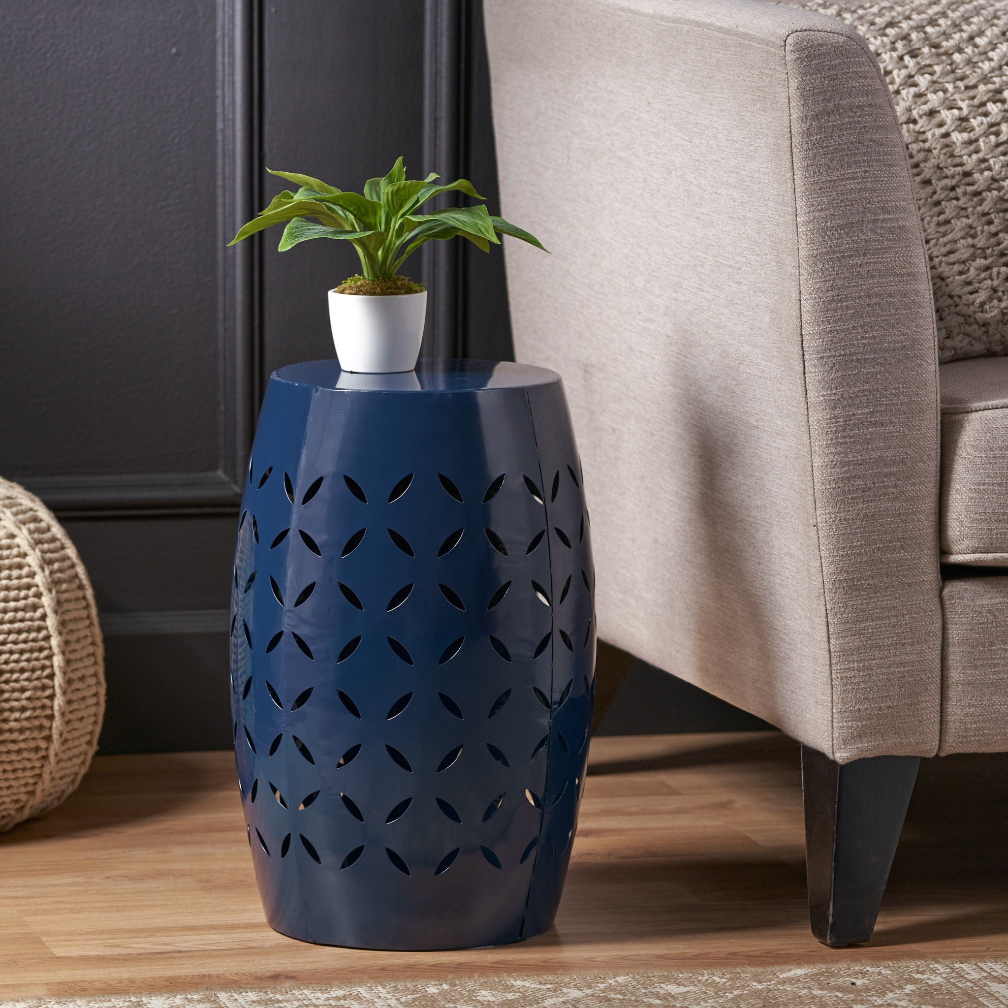12" Outdoor Lace Cut Side Table
