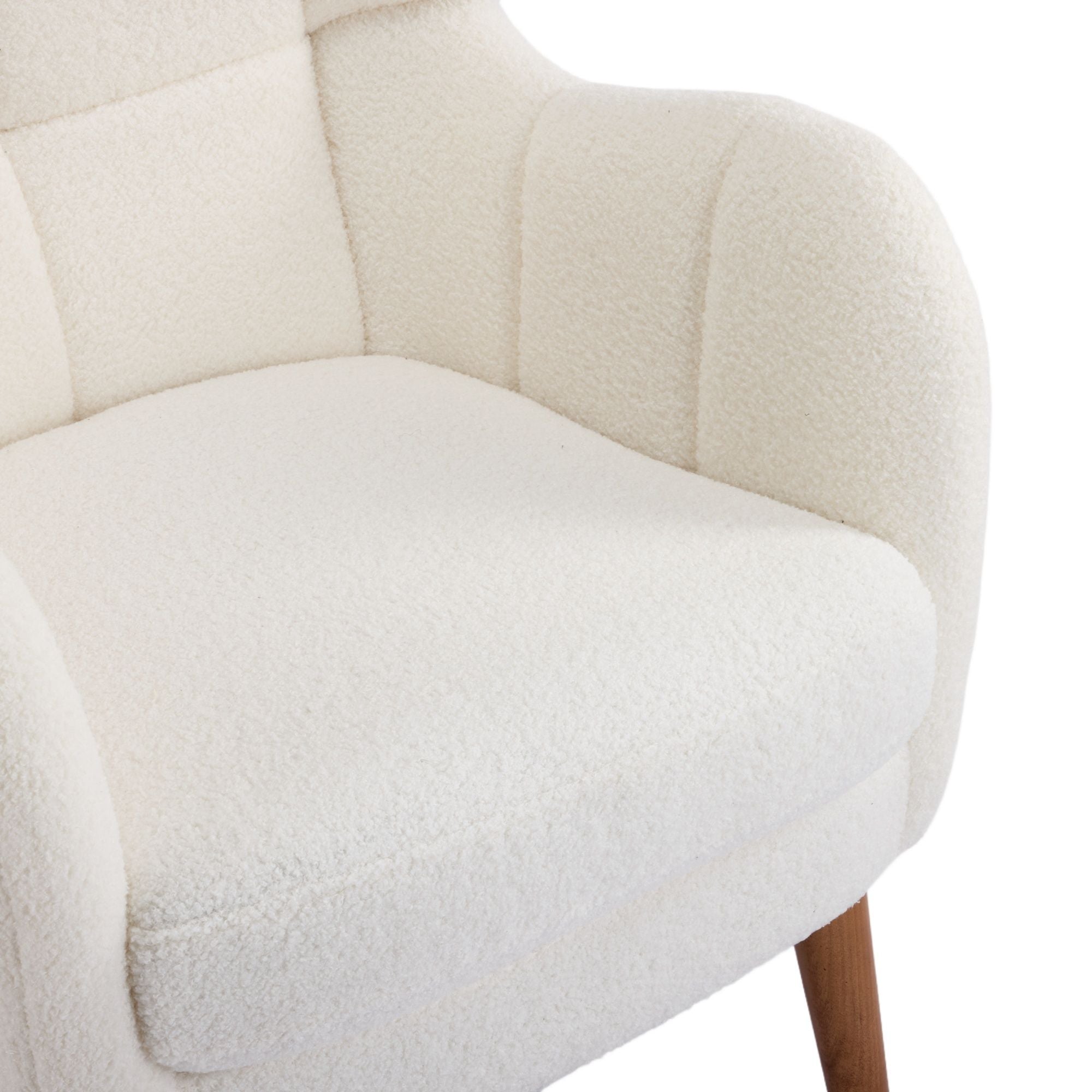 Accent Chair With Birch Wood Legs - White