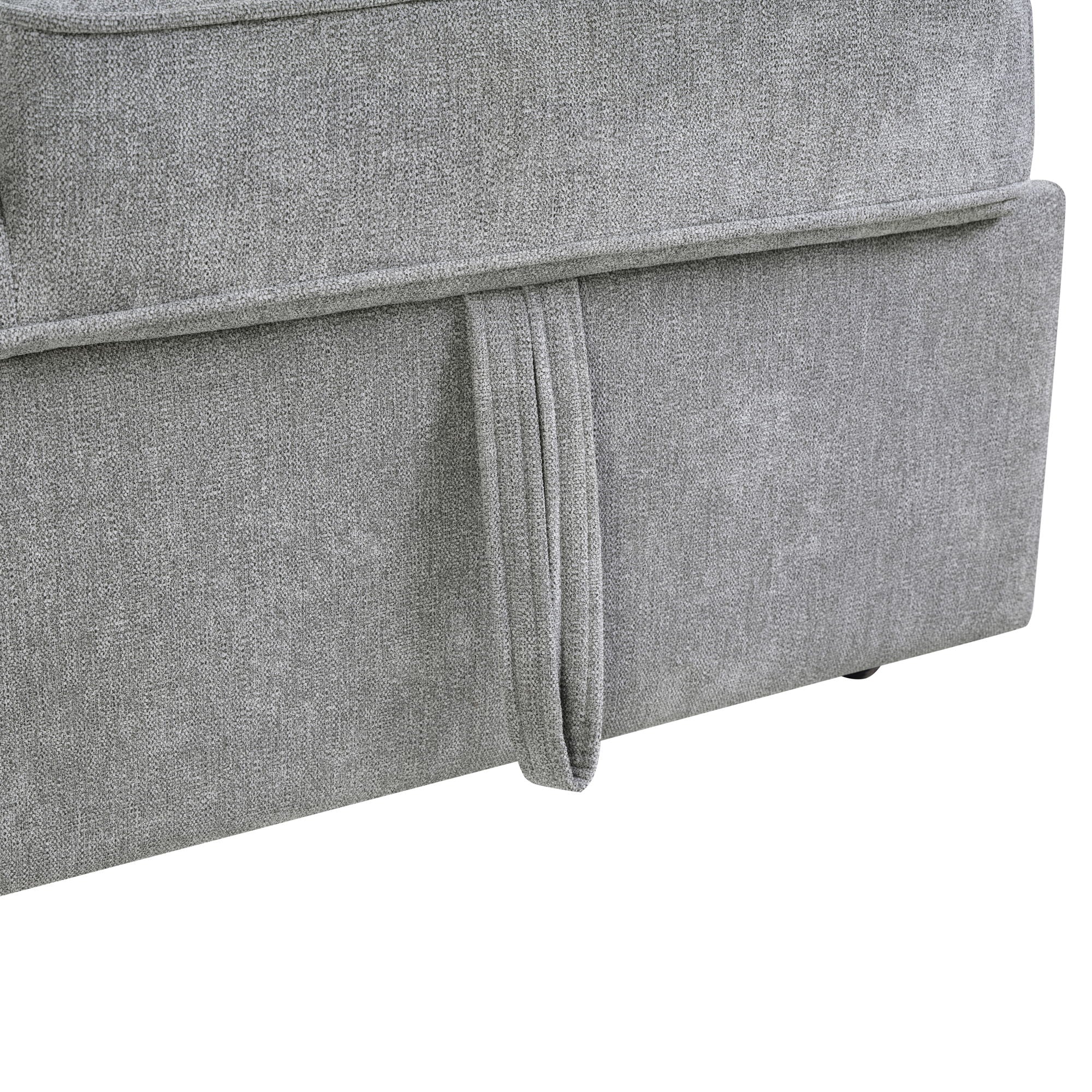 Convertible Sectional L-Shaped Sofa With Dual Pull-Out Sleepers, Flip-Top Table, USB Ports, Cup Holder & Storage - Best Buy Furniture