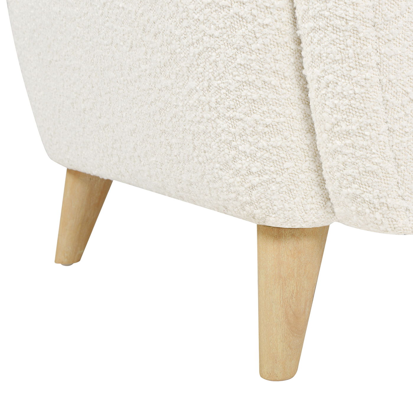 Lune - Curved Arm Accent Chair With Lumbar Pillow - Ivory White - Best Buy Furniture