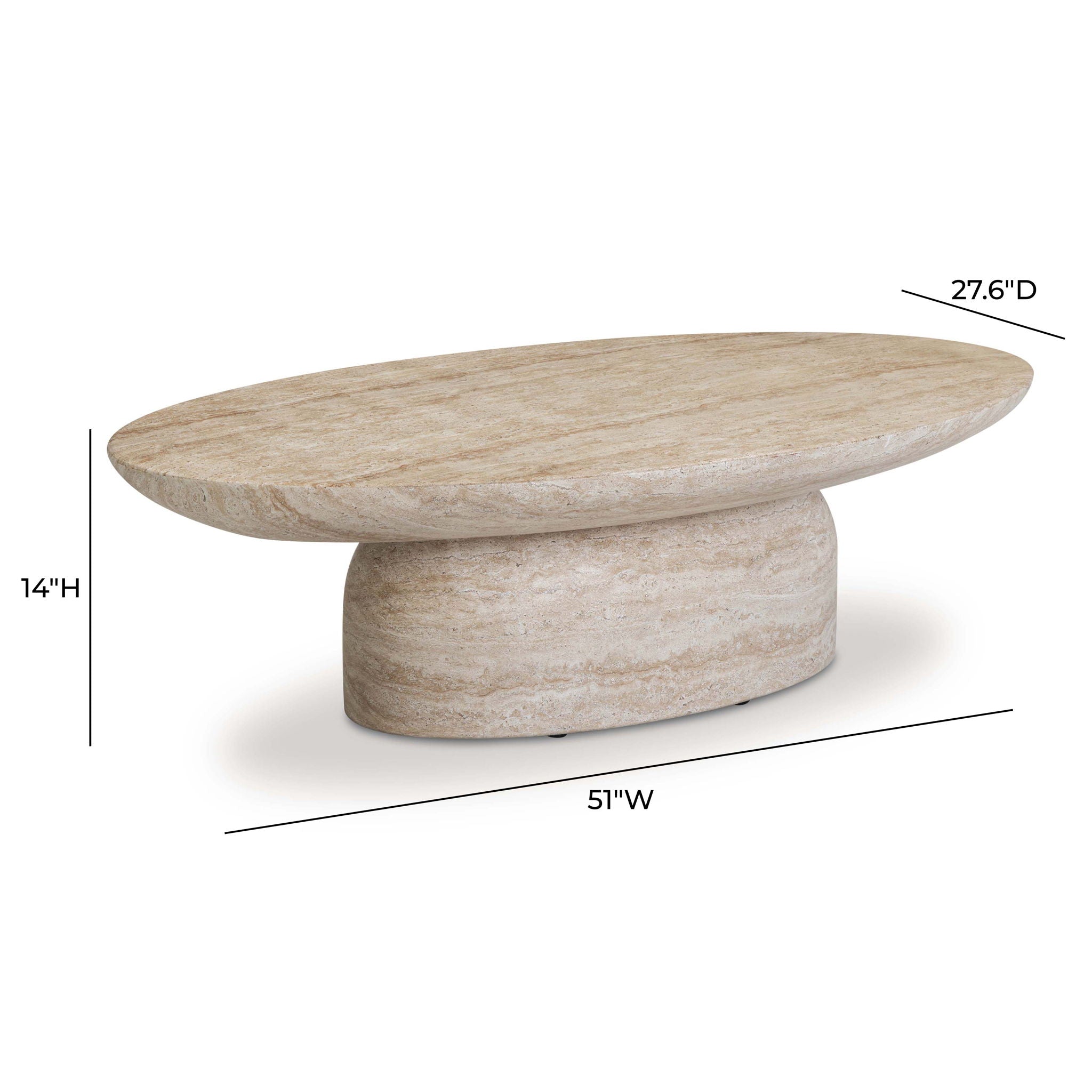 Sonia - Indoor / Outdoor Concrete Coffee Table - Faux Travertine
