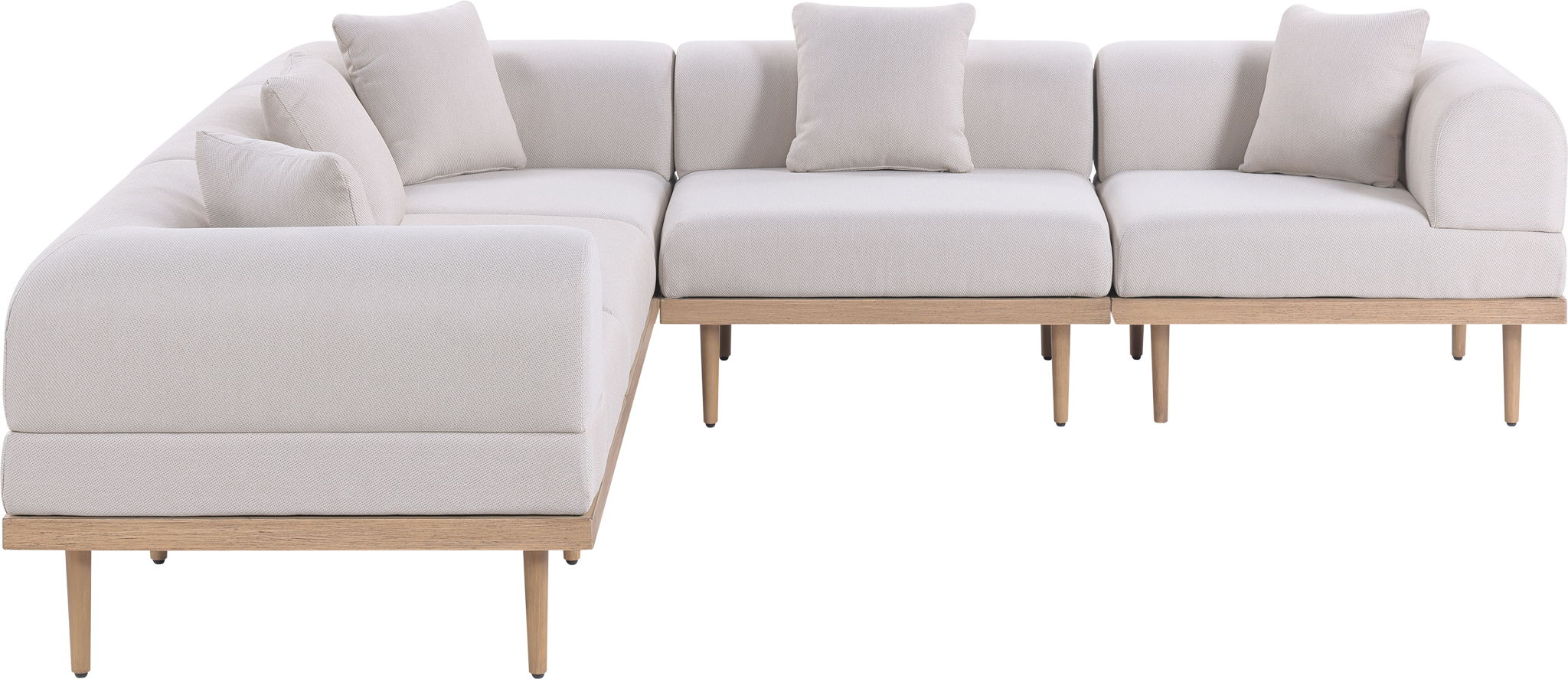 Laguna - 5 Piece 106.5" Upholstered Outdoor Patio Modular Sectional